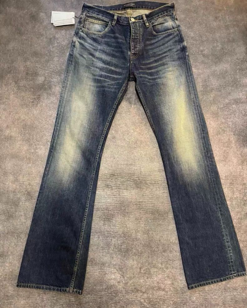 Balenciaga Balenciaga size S Patchwork Low-Rise Straight-Leg Jeans Size US 27 - 1 Thumbnail