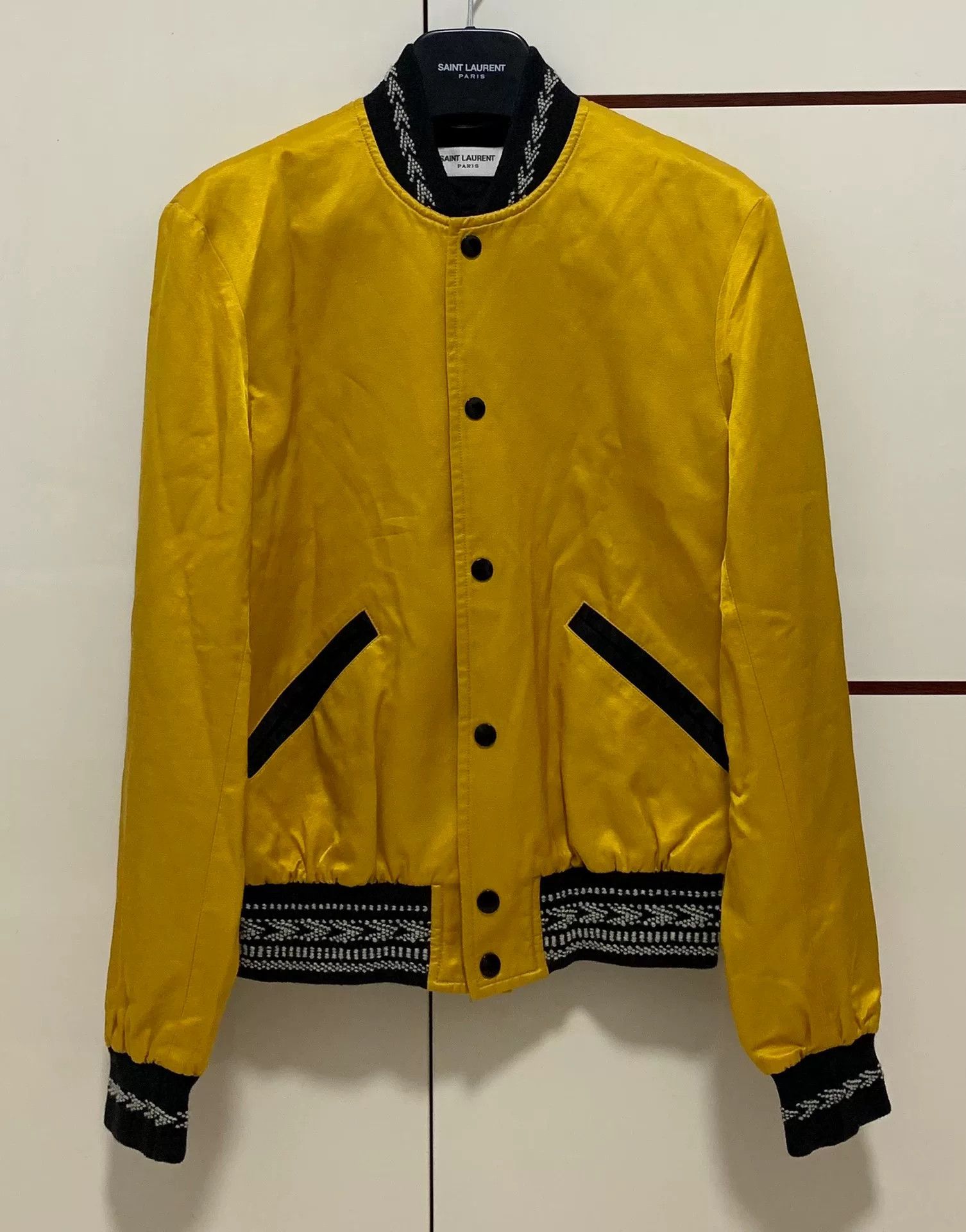 Saint Laurent Paris Saint Laurent Gold Woven Jacket 18SS Size US S / EU 44-46 / 1 - 1 Thumbnail