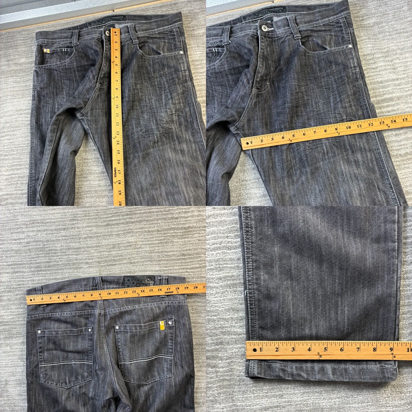 Southpole VINTAGE Southpole Jeans Mens 38 Black Denim Pants Y2K Baggy Yellow Tab Size US 38 / EU 54 - 8 Thumbnail
