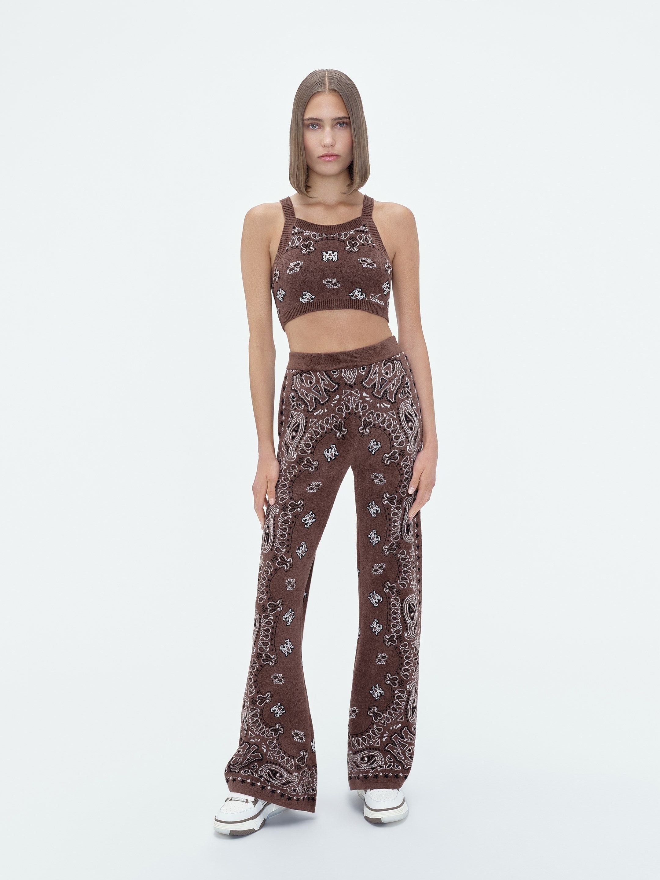 Amiri oc11z0325 Bandana Cropped Tank Top in Brown/White Size L / US 10 / IT 46 - 5 Thumbnail