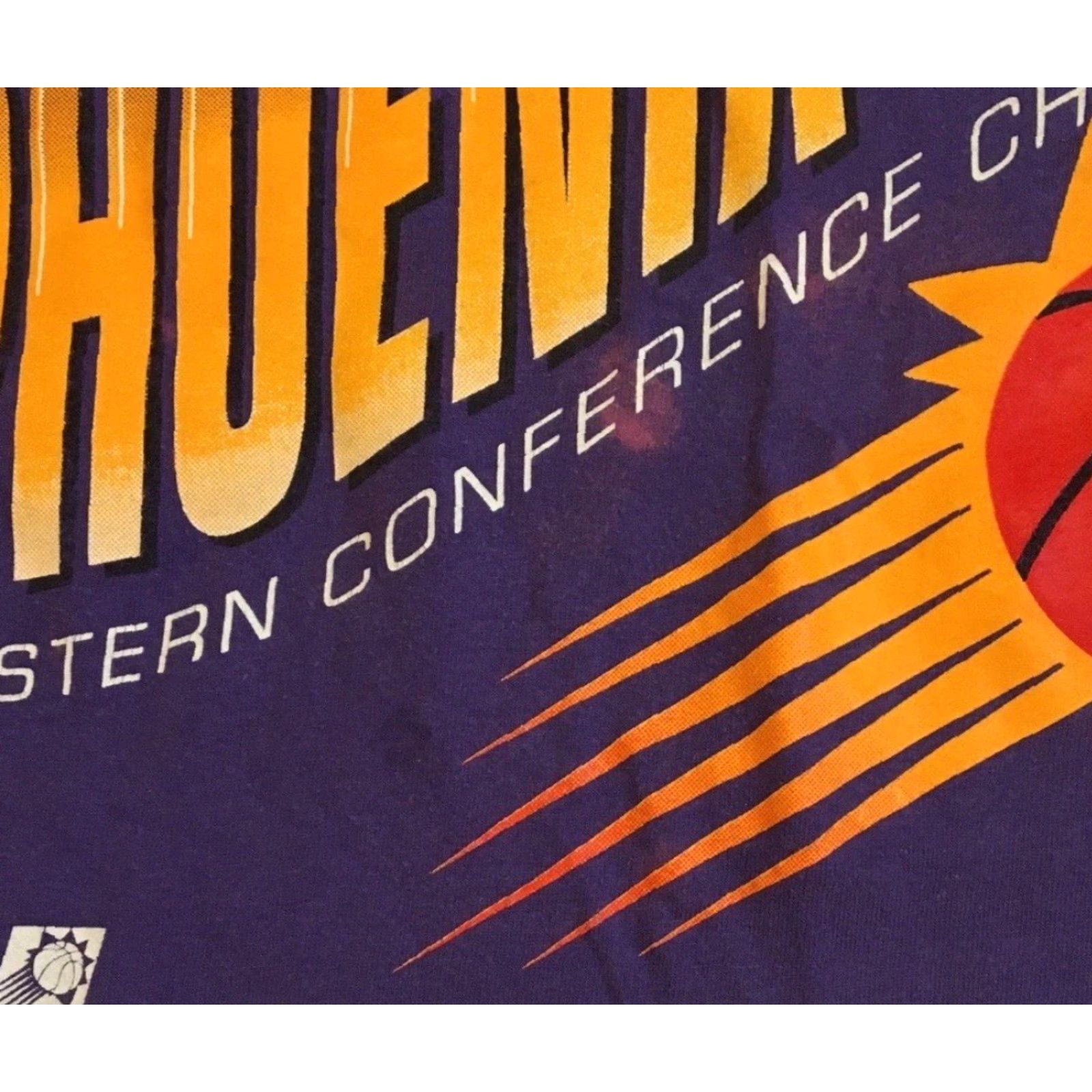 Vintage VINTAGE 90s Phoenix Suns Conference Champions Shirt XL Purple Grunge Charles Barkley NBA Sporting Graphic Tee Mens Size US XL / EU 56 / 4 - 6 Thumbnail