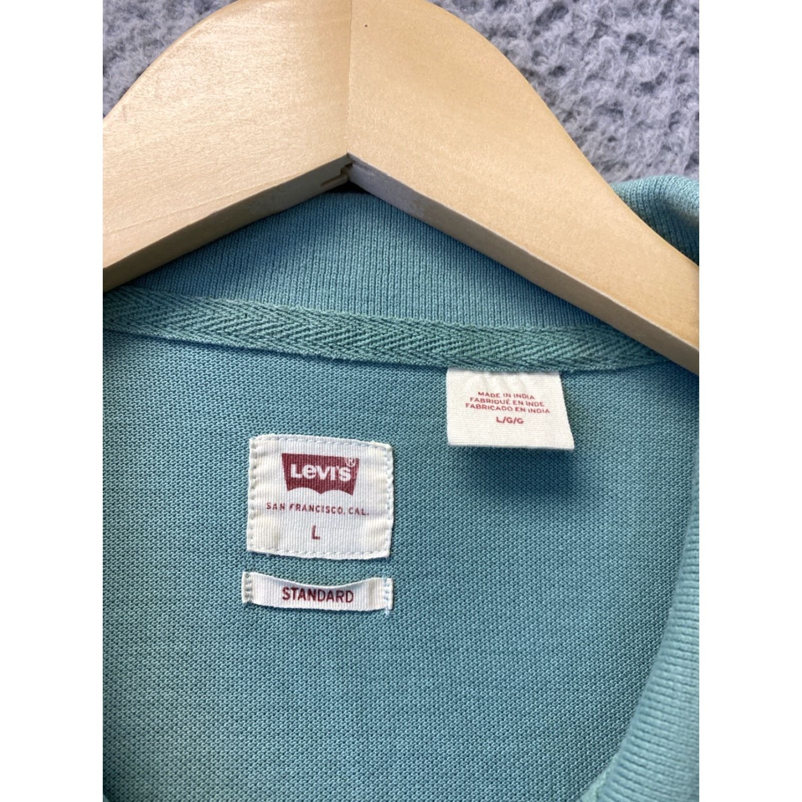 Levi's VINTAGE Levi's Mens Polo Shirt Short Sleeve Summer Green 70s Cotton Terry Large Size US L / EU 52-54 / 3 - 4 Thumbnail