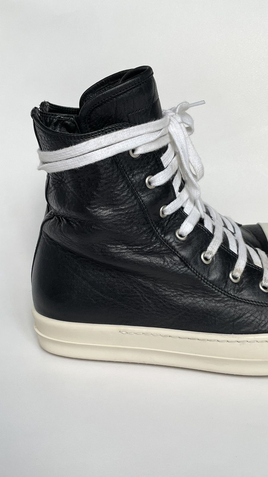 Rick Owens S/S 12 Black/Milk Leather Ramones Sneakers Size US 8 / EU 41 - 4 Thumbnail