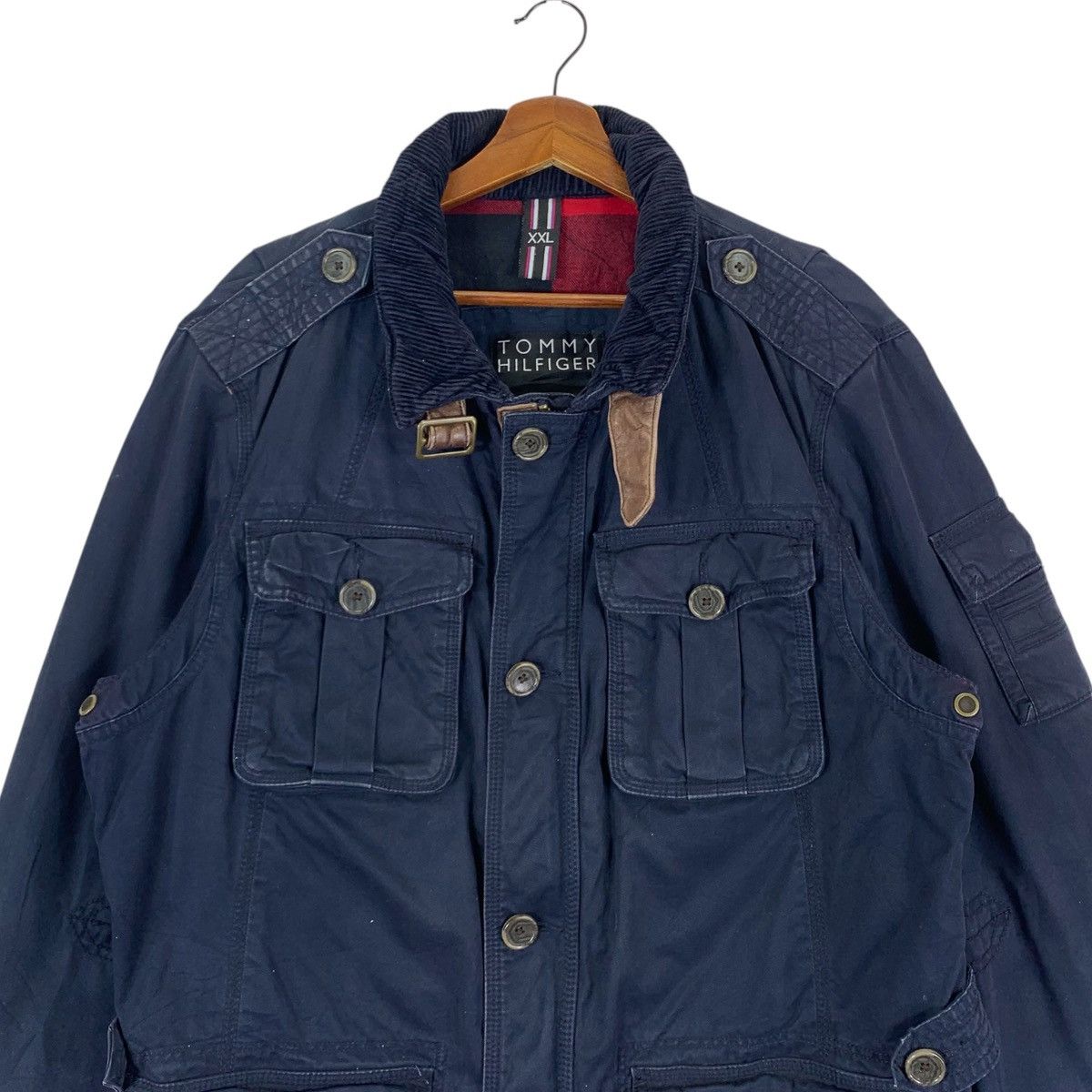 Tommy Hilfiger × Vintage Vintage Tommy Hilfiger Button Heavy Jacket Size US XXL / EU 58 / 5 - 2 Thumbnail