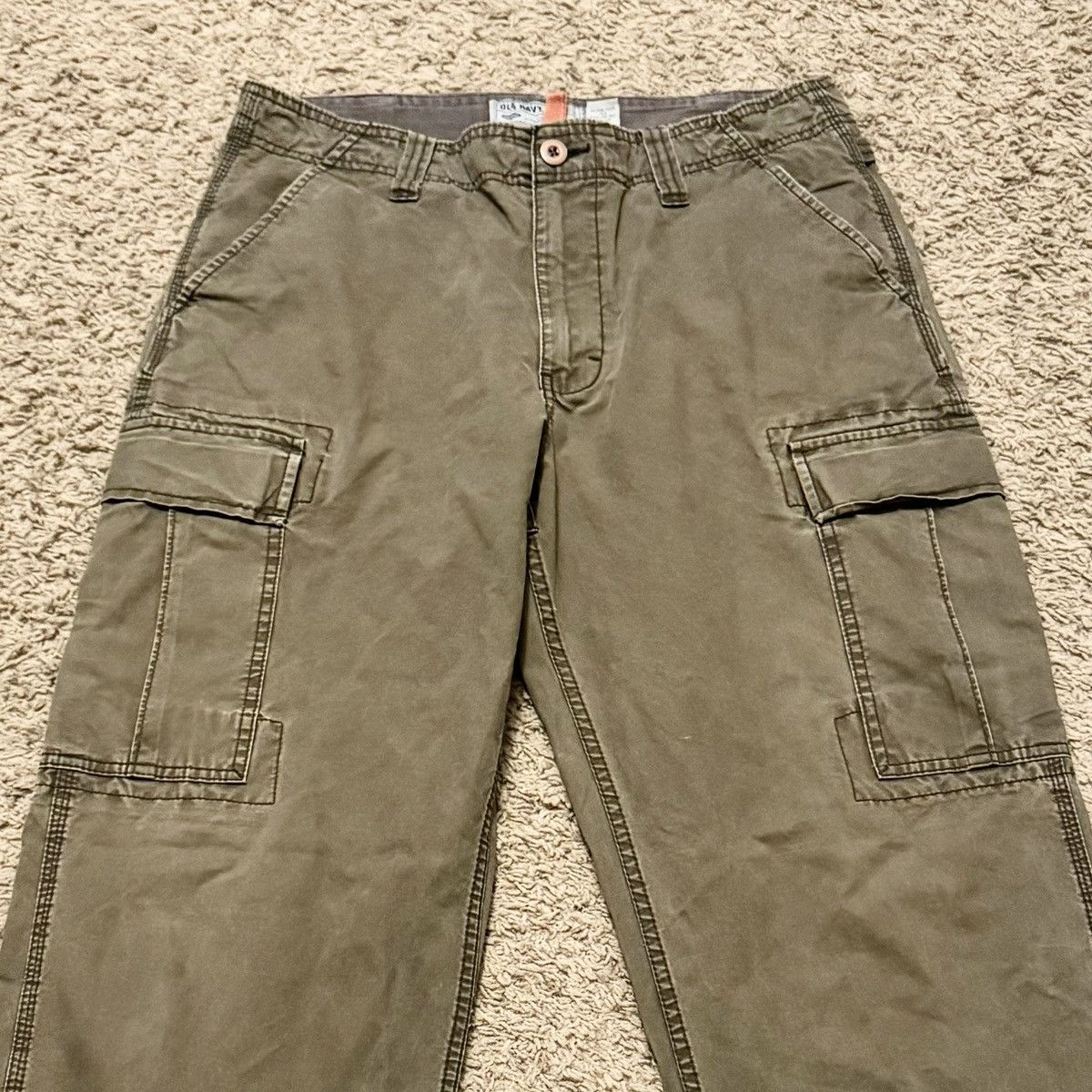 Old Navy VINTAGE Y2K GREEN/BROWN CARPENTER PANTS! Size US 32 / EU 48 - 2 Thumbnail