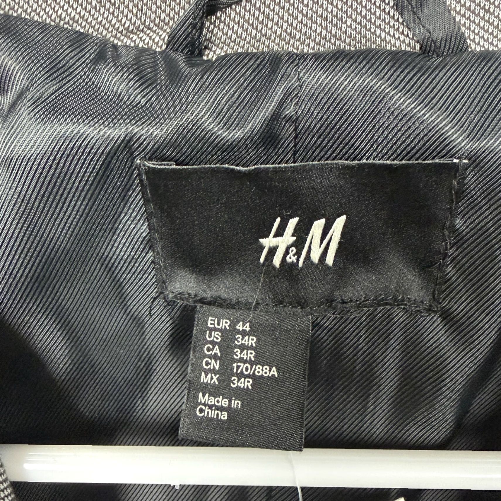H&M H&M Blazer Mens 34R Gray Cotton Blend Elbow Patch Sport Coat Preppy Old Money Size 34R - 6 Thumbnail