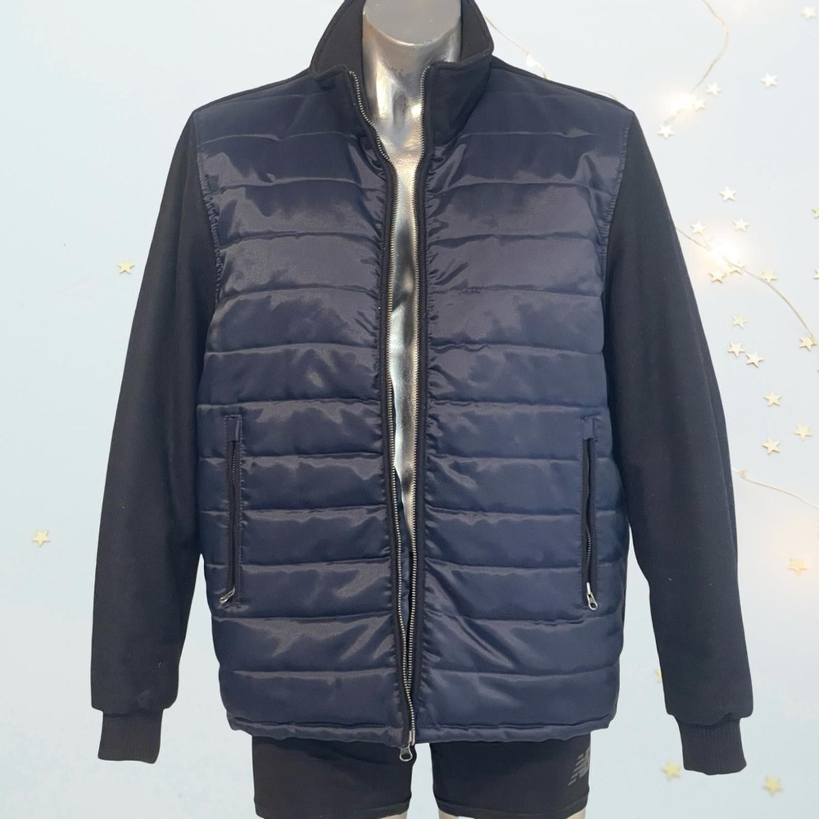 NBDN Nobrandedon Men's Navy & Black Puffer Quilted Jacket in Large size Size US L / EU 52-54 / 3 - 1 Thumbnail