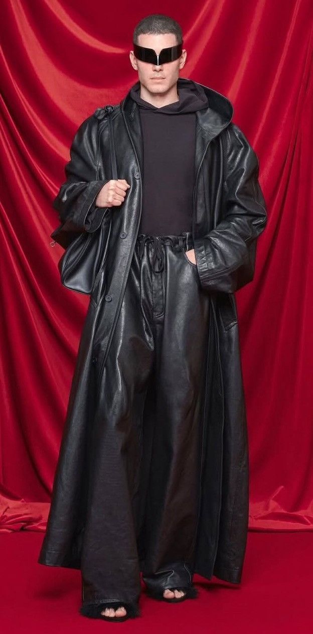 Balenciaga 🔥GRAIL🔥RUNWAY Leather Hooded Raglan Coat Jacket Size US XL / EU 56 / 4 - 3 Thumbnail