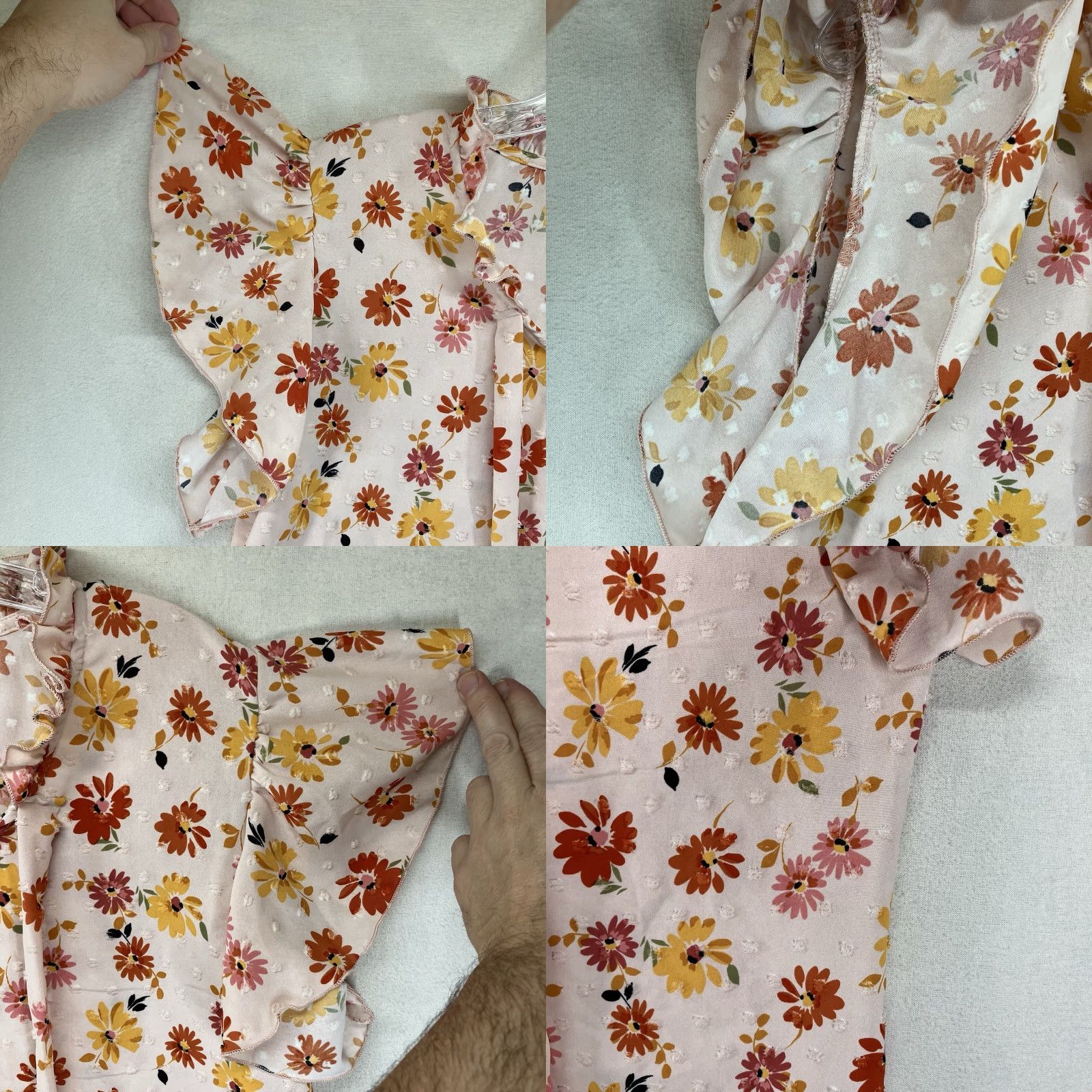 Etro VINTAGE Ny Invasion Women's Top Flutter Front Tie V-Neck Floral 90s Bohemian Pink Flutter Sleeve Regular L Blouse Size L / US 10 / IT 46 - 8 Thumbnail