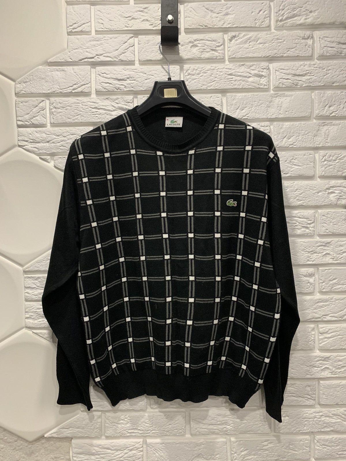 Lacoste × Vintage Vintage Lacoste Striped Sweater Checkered Knitwear Y2K Size US M / EU 48-50 / 2 - 2 Thumbnail