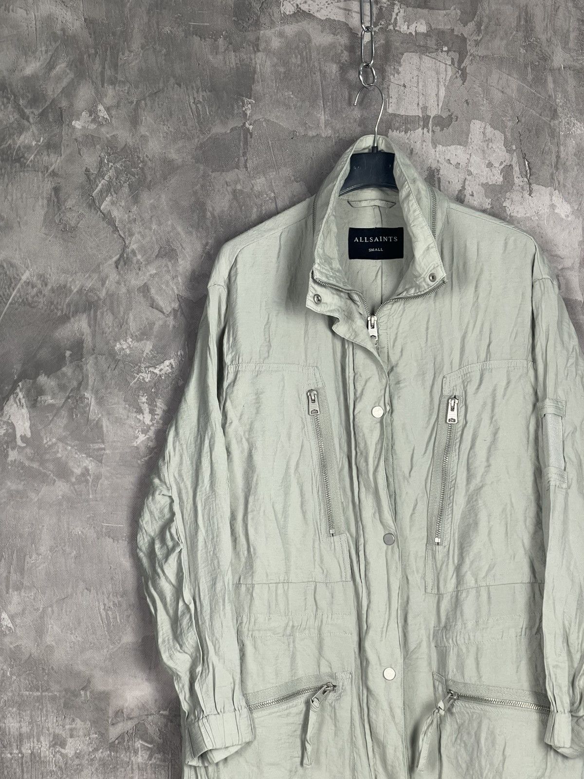 Allsaints × Japanese Brand × Le Grande Bleu (L.G.B.) Avant Garde Allsaints Crazy Multizip Vintage 00s Long Jacket Size S / US 4 / IT 40 - 3 Thumbnail