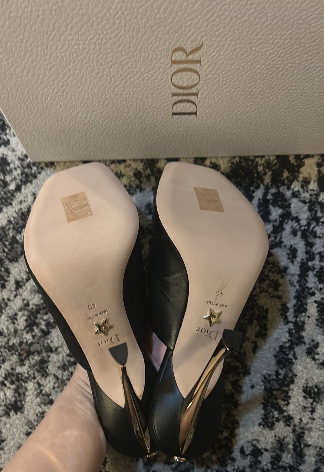 Dior Christian Dior D-Fame Heeled Sandal Black Pleated Lambskin Size US 10 / IT 40 - 5 Thumbnail