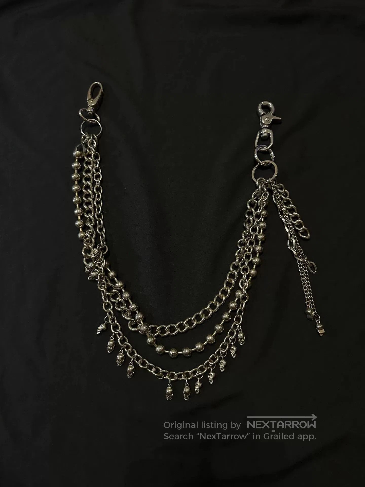 Vintage Vintage 80s Japanese Skull Triple Chain. Size ONE SIZE - 6 Thumbnail