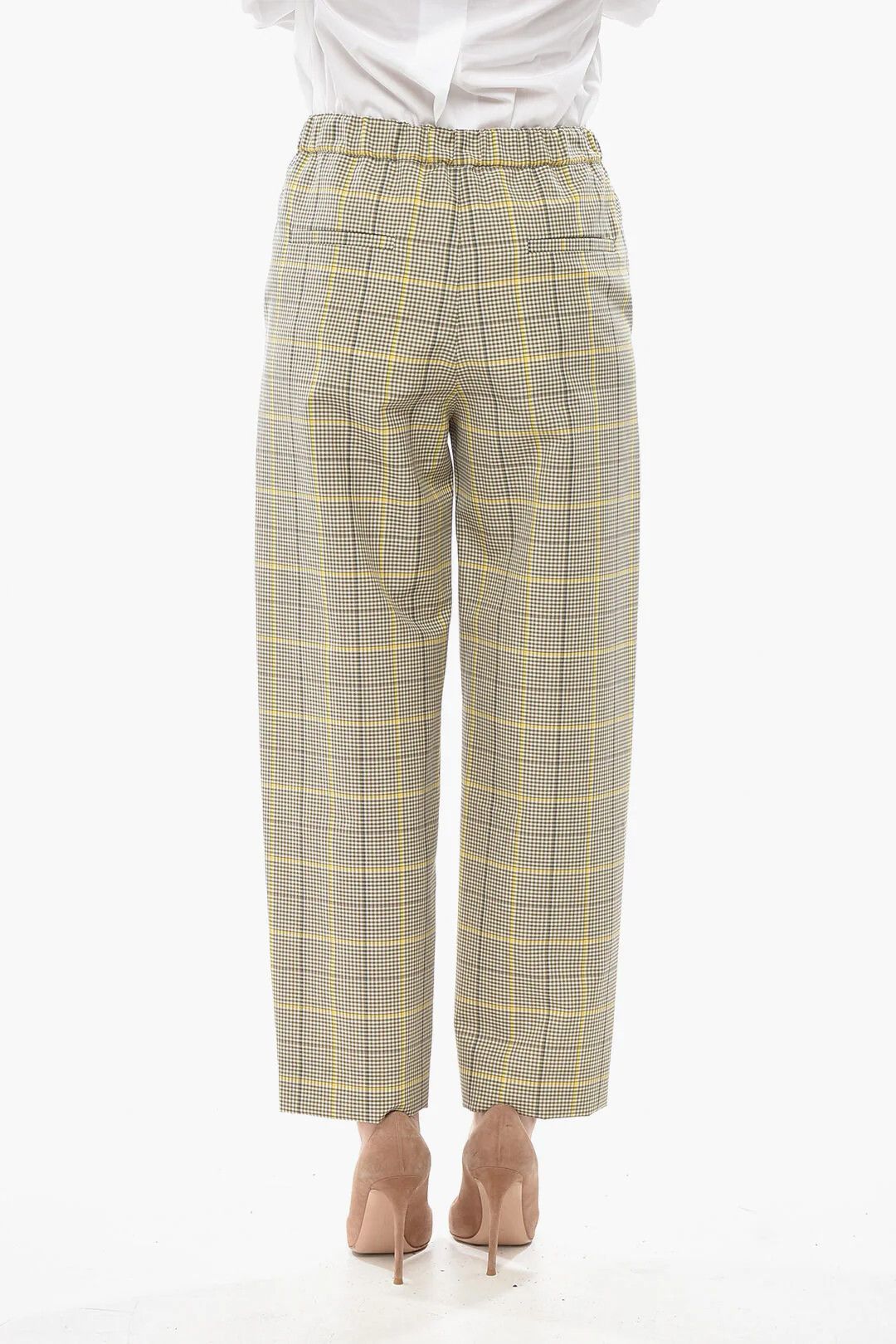 Marni og1mm0326 Wool-Blend Cropped Fit Pant in Beige Size 26" / US 2 / IT 38 - 2 Thumbnail