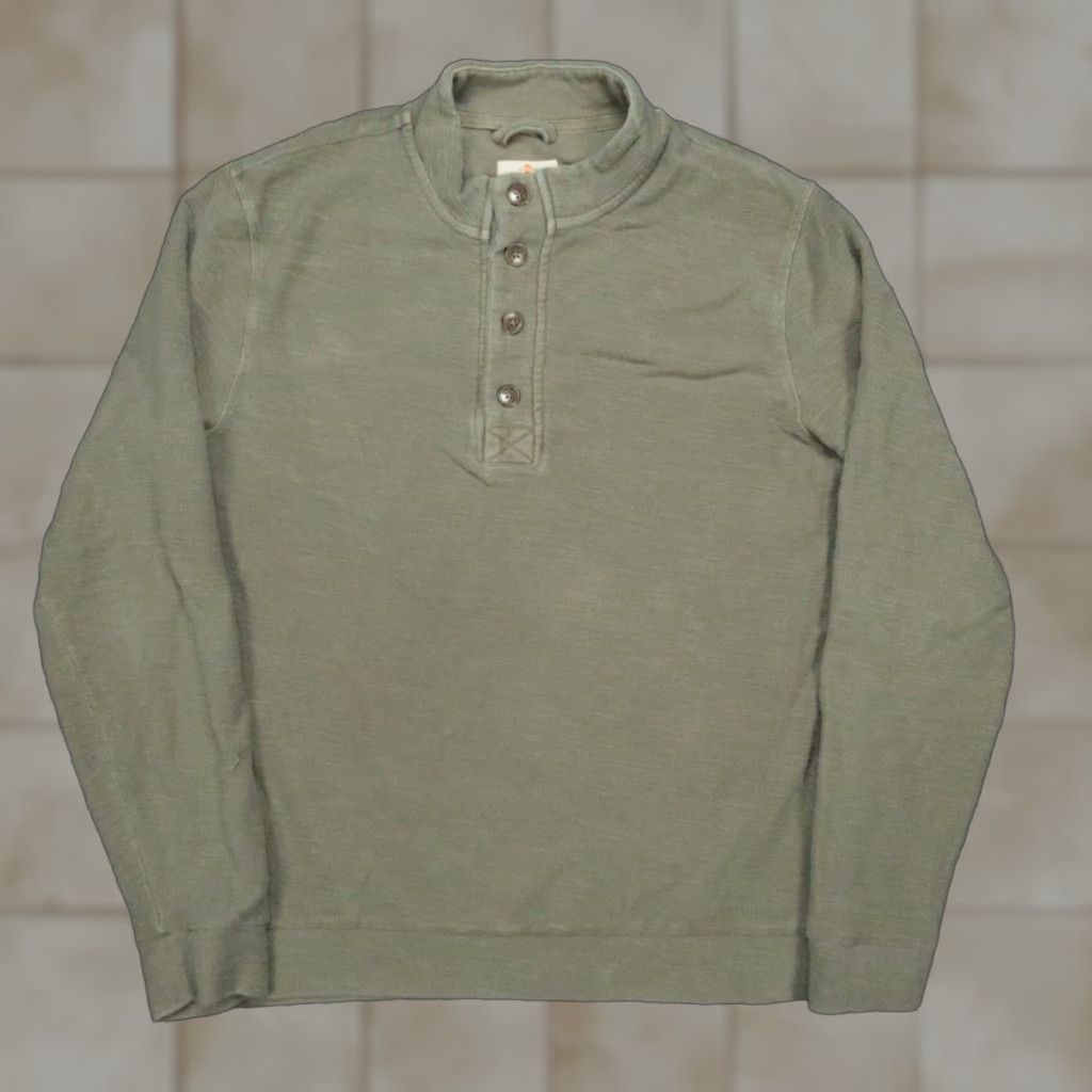 Marine Layer Marine Layer Shirt Men Medium Textured Mock Neck Long Sleeve Sweater Green Cotton Knit Pullover All Seasons Breathable Lightweight Size US M / EU 48-50 / 2 - 1 Thumbnail
