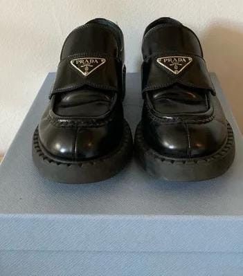 Prada Prada chocolate brushed black shoes size 37 Size US 7 / IT 37 - 1 Thumbnail