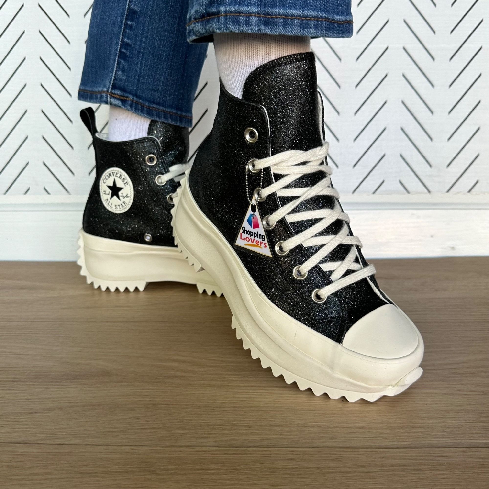 Converse ⭐Rare Converse Run Star Hike Hi Platform Glitter 7 Womens Sh Size US 7 / IT 37 - 4 Thumbnail
