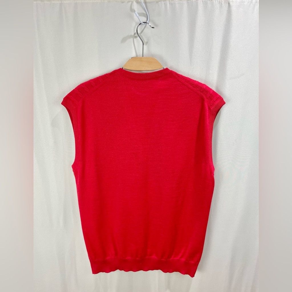 Other B.I.A.M. Red Wool Blend Cable Knit V Neck Sweater Vest L Size US L / EU 52-54 / 3 - 3 Thumbnail