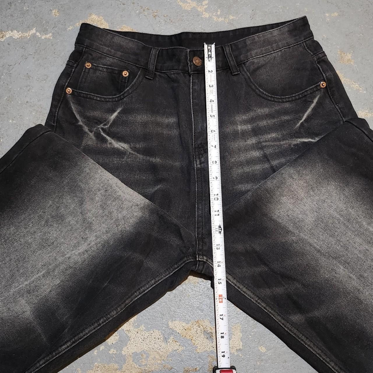 Japanese Brand Black baggy wide leg jeans distressed faded jeans Size US 32 / EU 48 - 6 Thumbnail