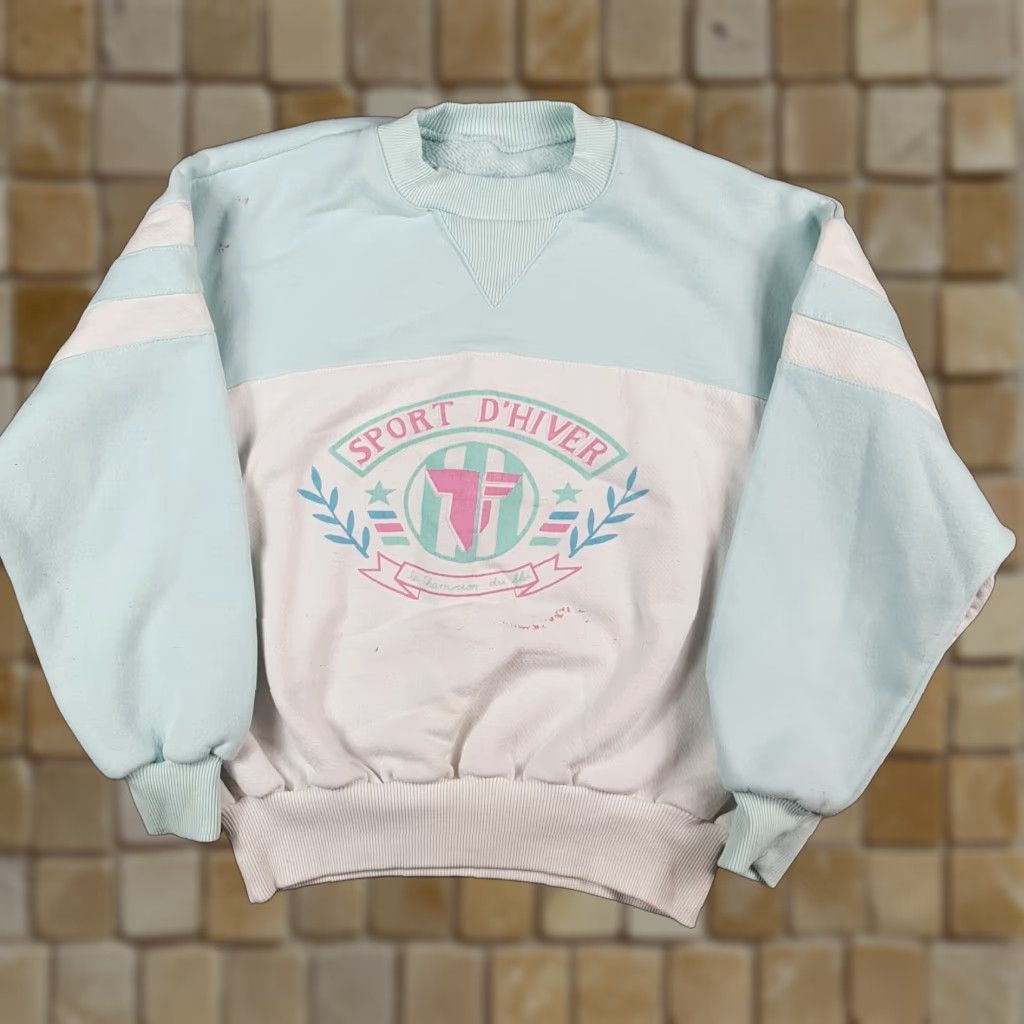 Jerzees VINTAGE Jerzees Sweatshirt Womens M Blue 80s 90s Winter Sport D'hiver Crewneck Pullover Size M / US 6-8 / IT 42-44 - 1 Thumbnail