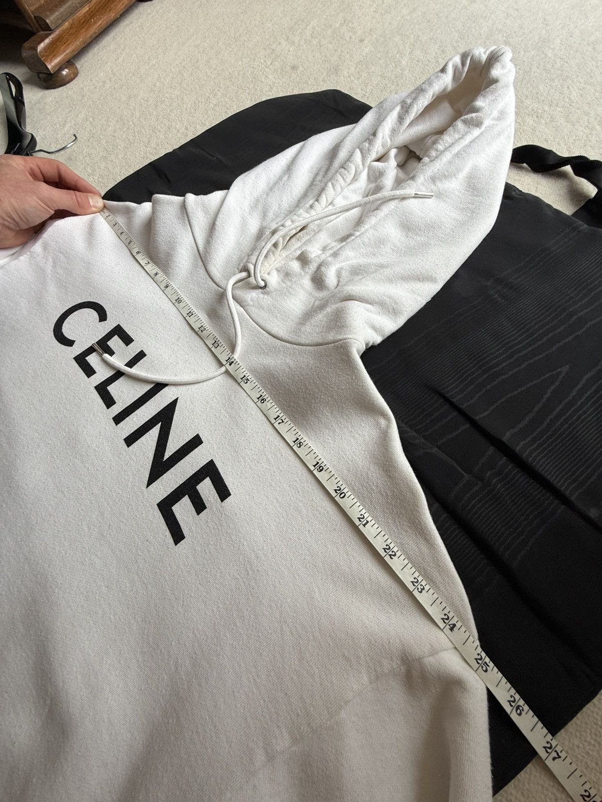 Celine Celine white black logo hoodie Hedi Slimane grail XL Size US XL / EU 56 / 4 - 4 Thumbnail