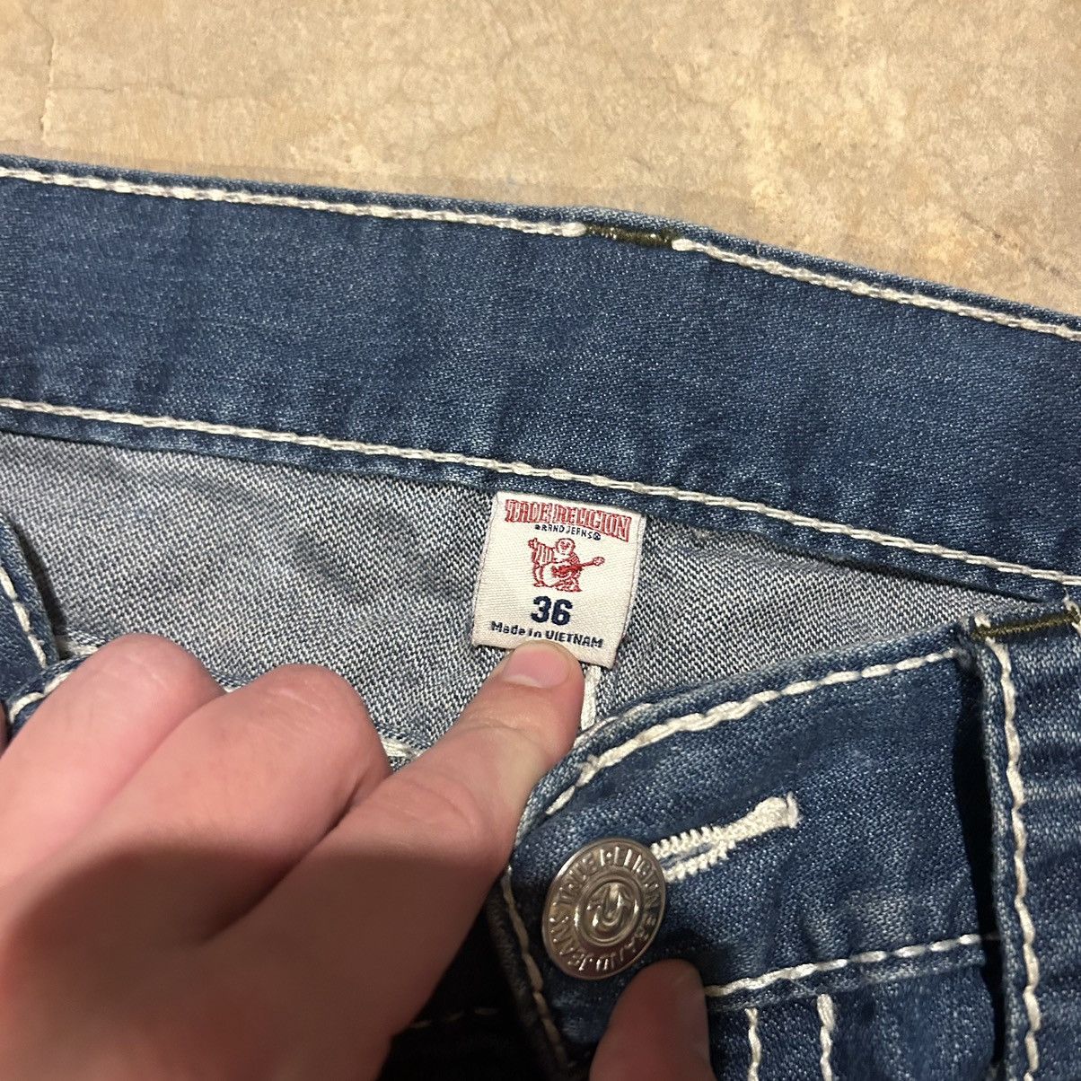 True Religion × Vintage Crazy Vintage Y2K True Religion Flap Pocket Baggy Jeans Size US 36 / EU 52 - 10 Thumbnail