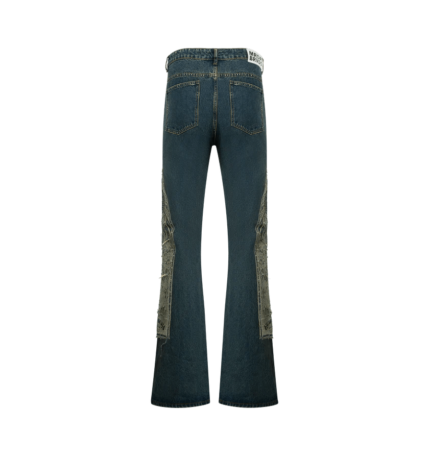 Who Decides War o1h1sh11225 Mechanic Denim Jean in Denim Blue Size US 32 / EU 48 - 2 Thumbnail