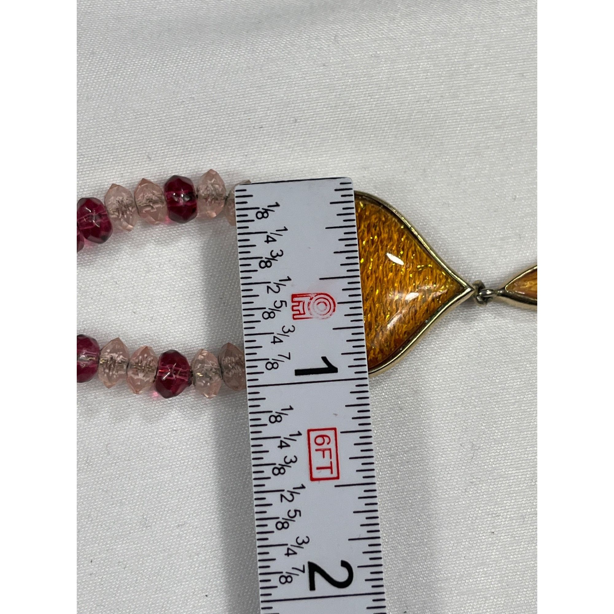 Vintage Vintage SKU 7862 Amber Pendant Necklace and Silver Bracelet Size ONE SIZE - 10 Thumbnail