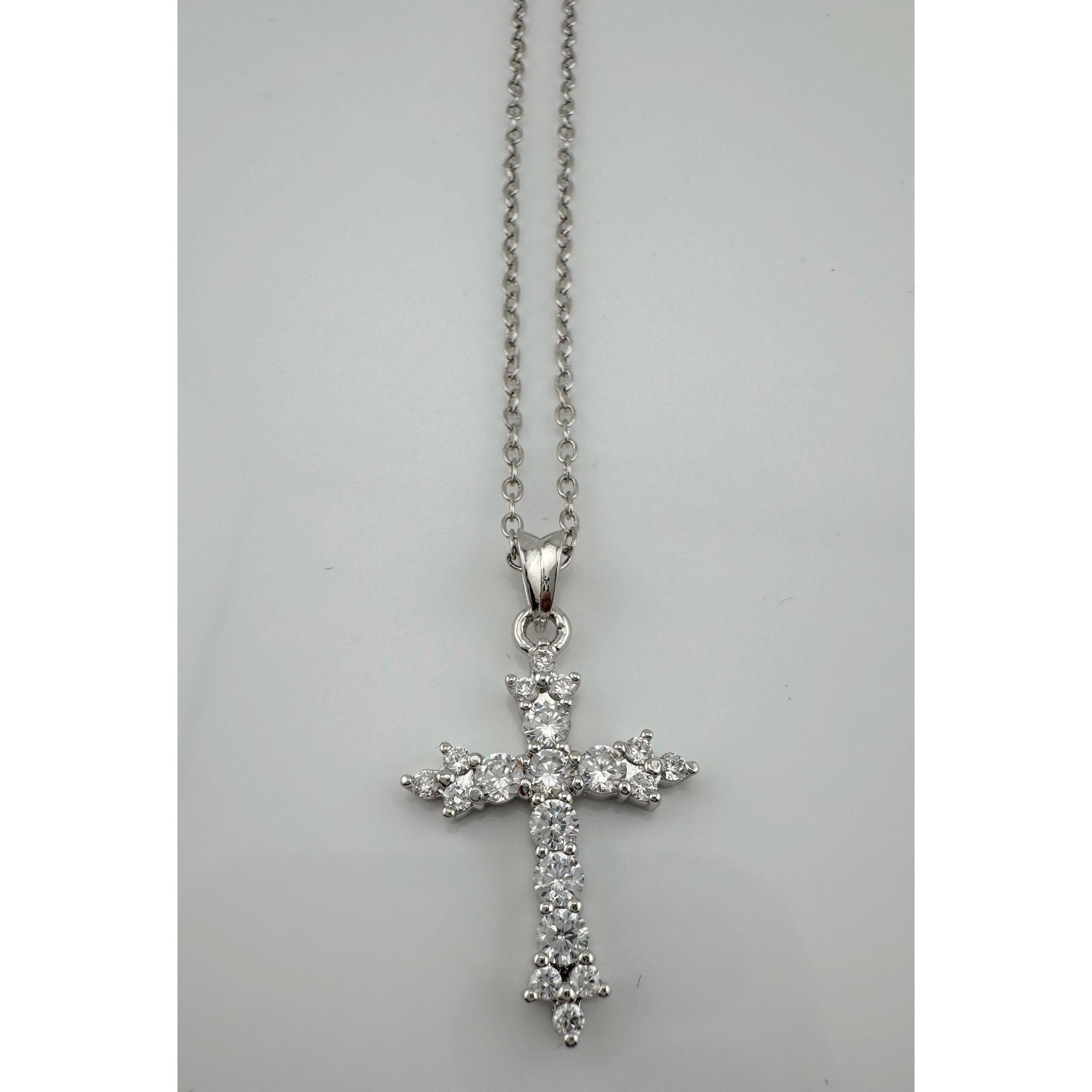 Other Beautiful Cross Pendant with Shining White Gemstones Size ONE SIZE - 8 Thumbnail