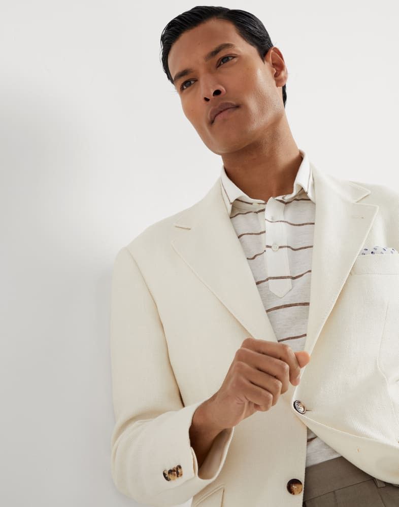 Brunello Cucinelli o1w1db10825 Suit-Type Jacket in White Size US S / EU 44-46 / 1 - 4 Thumbnail