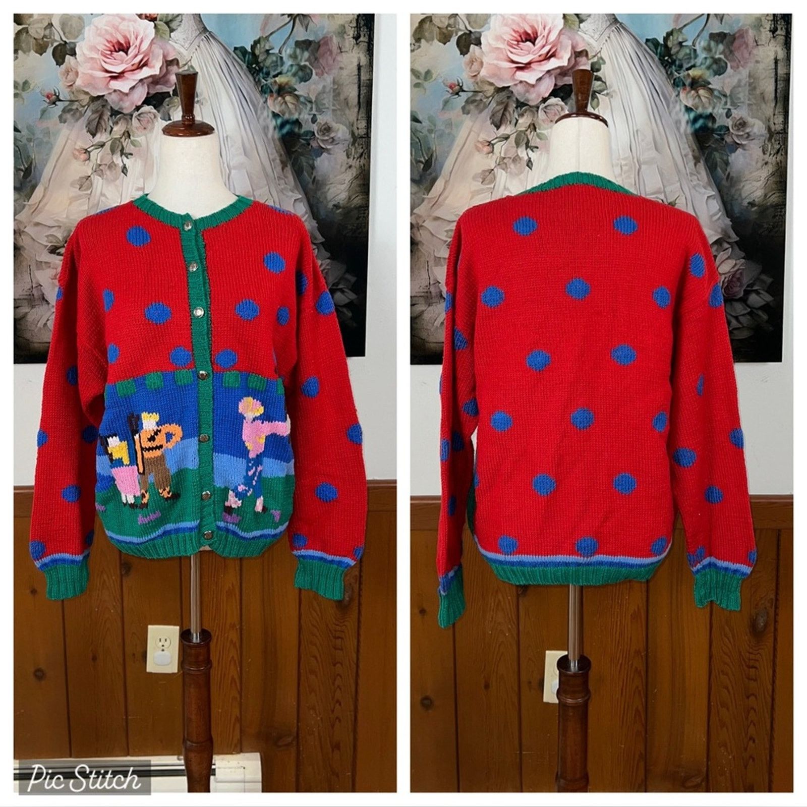 Fabulous Vintage 1980s B.G. Day Cotton Novelty Sweater!