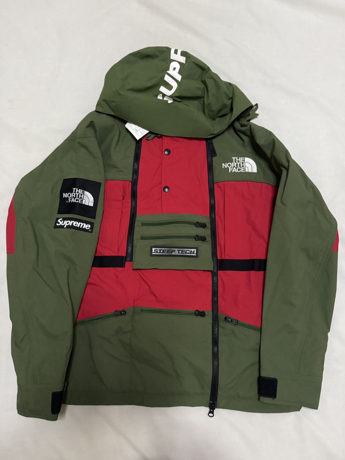 Supreme × TNF Steep Tech Hooded Sweatshirt オリーブ MEDIUM Mens Supreme X The North Face M Steep Tech Sz XL Hooded