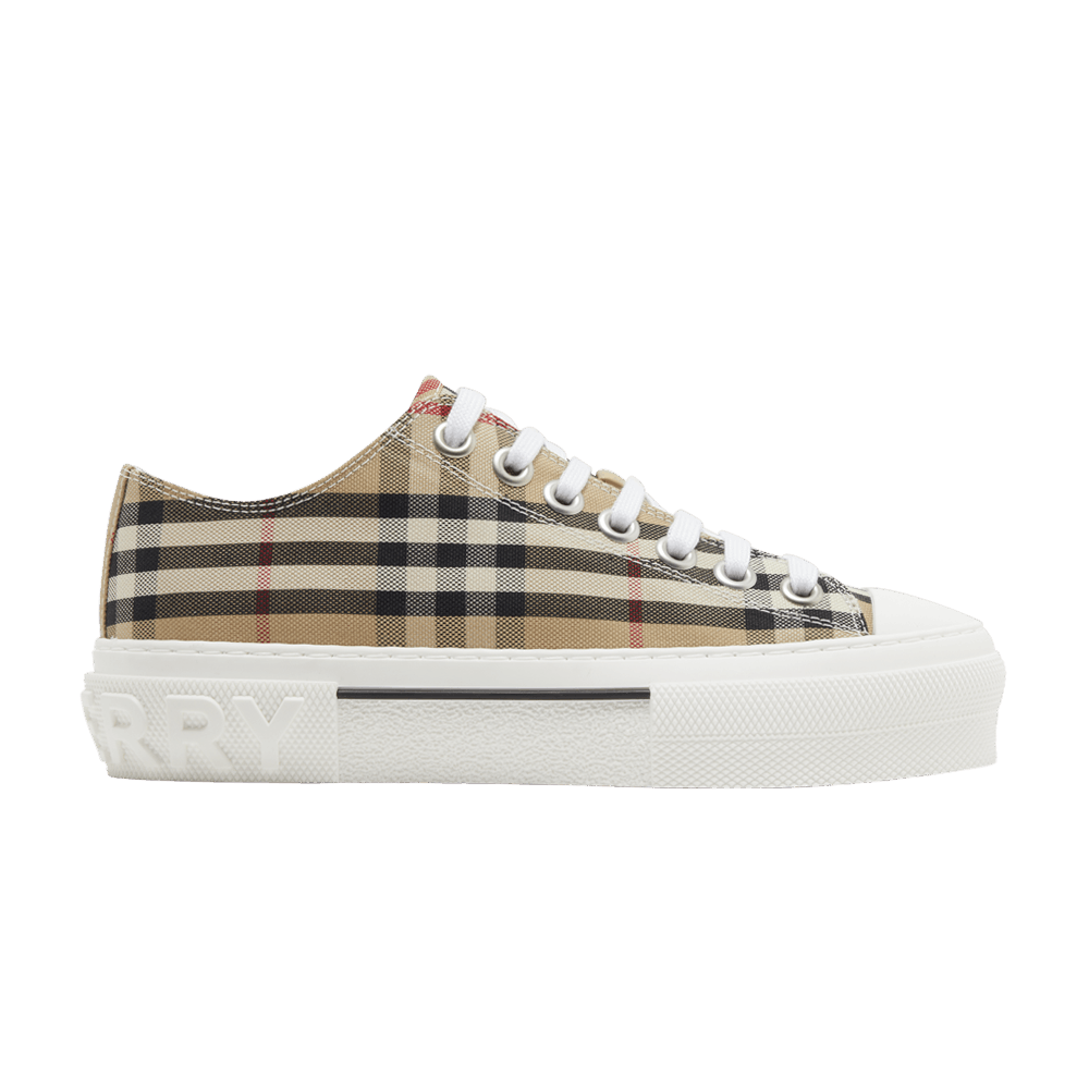 image of Burberry Wmns Jack Vintage Check Sneaker Archive Beige in Brown, Women's (Size 5.5)