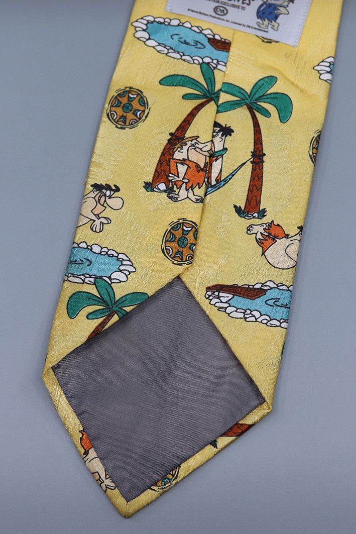 C&A Vintage The Flintstones Novelty Tie – Fred & Barney Design Size ONE SIZE - 2 Thumbnail