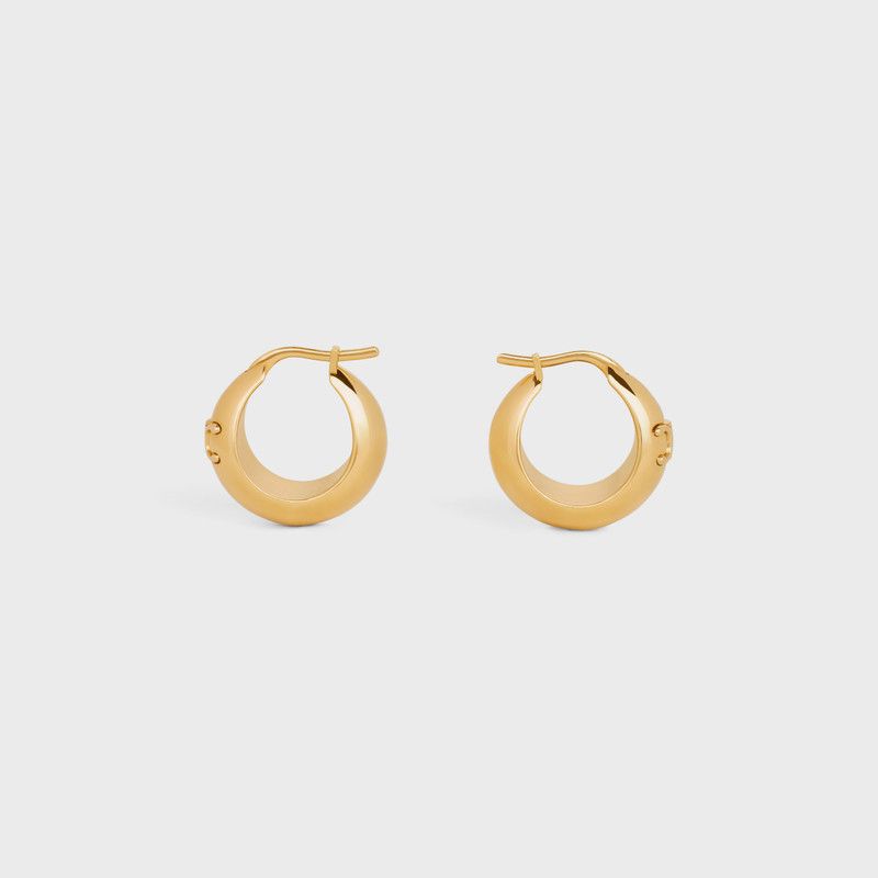 Celine o1loc1c0226 Size :OS/Triomphe Bold Hoops In Brass in Golden Size ONE SIZE - 1 Thumbnail