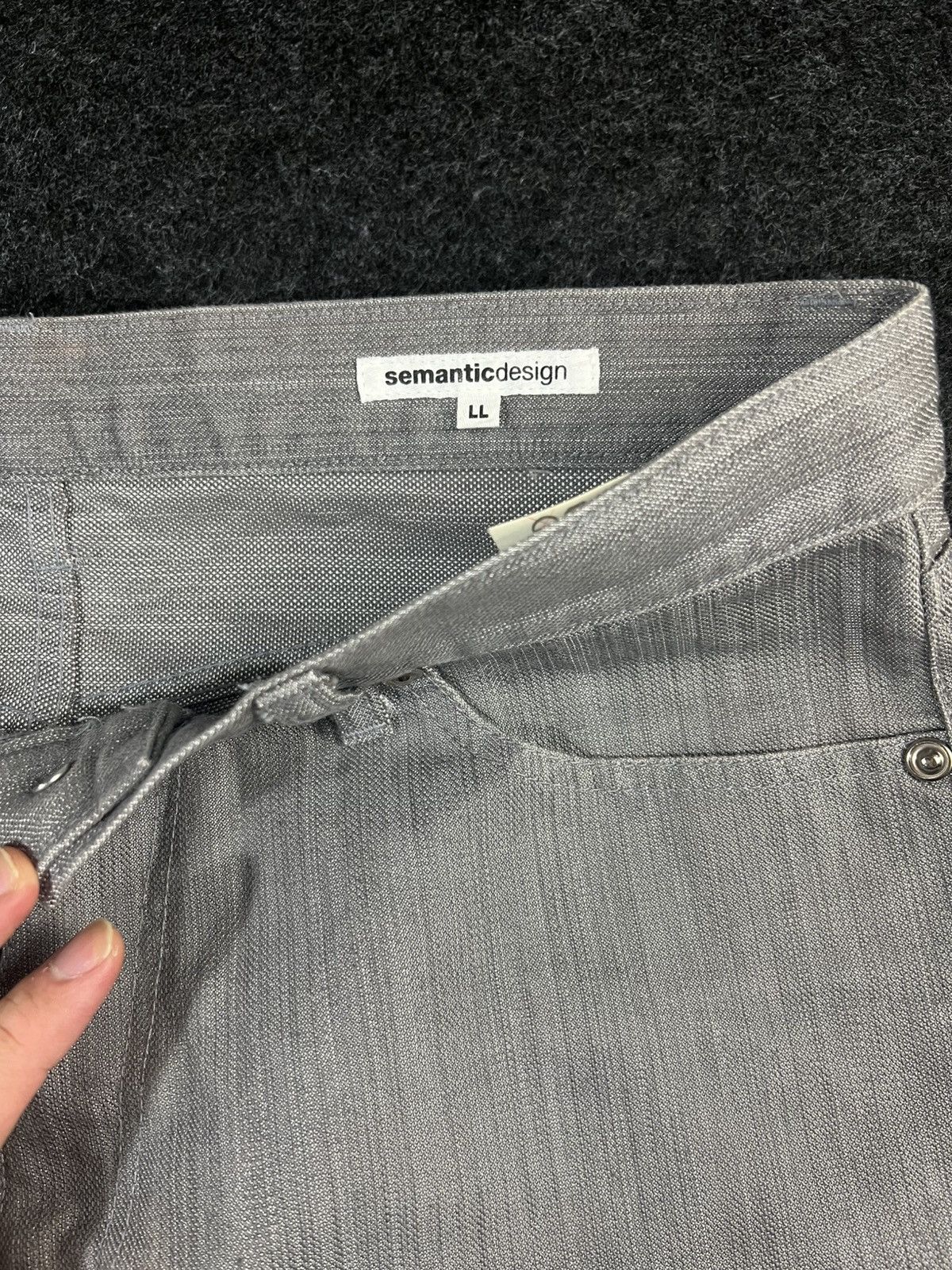 semanticdesign Semantic Design Flare Wide Leg Jeans Pin Stripe Punk Bondage Size US 33 - 6 Thumbnail