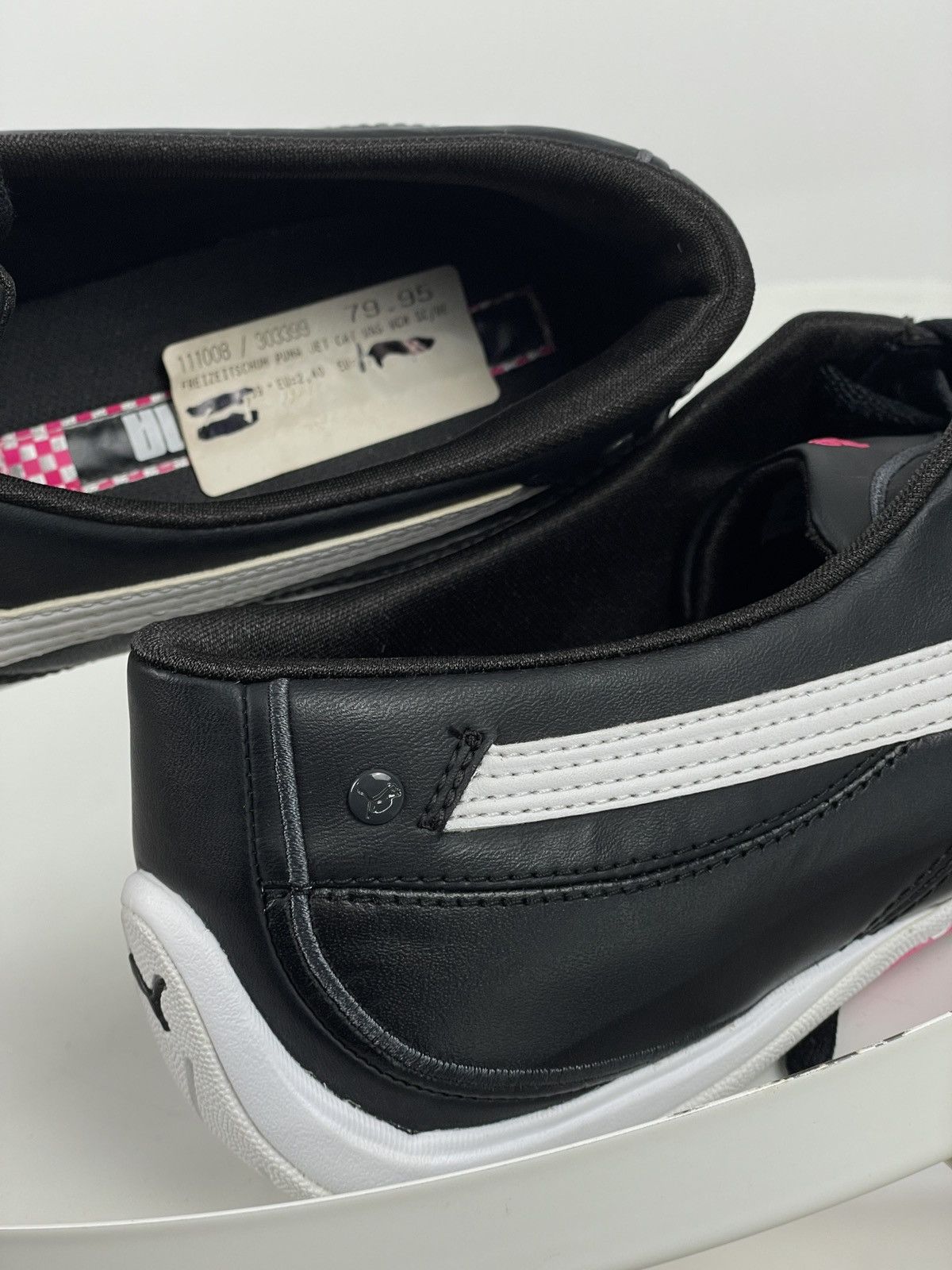 Ferrari × Puma Deatstock Rare Y2K Jet Speed Cat Leather Black Laces Low Moto Sneakers Shoes Size US 8.5 / IT 38.5 - 6 Thumbnail