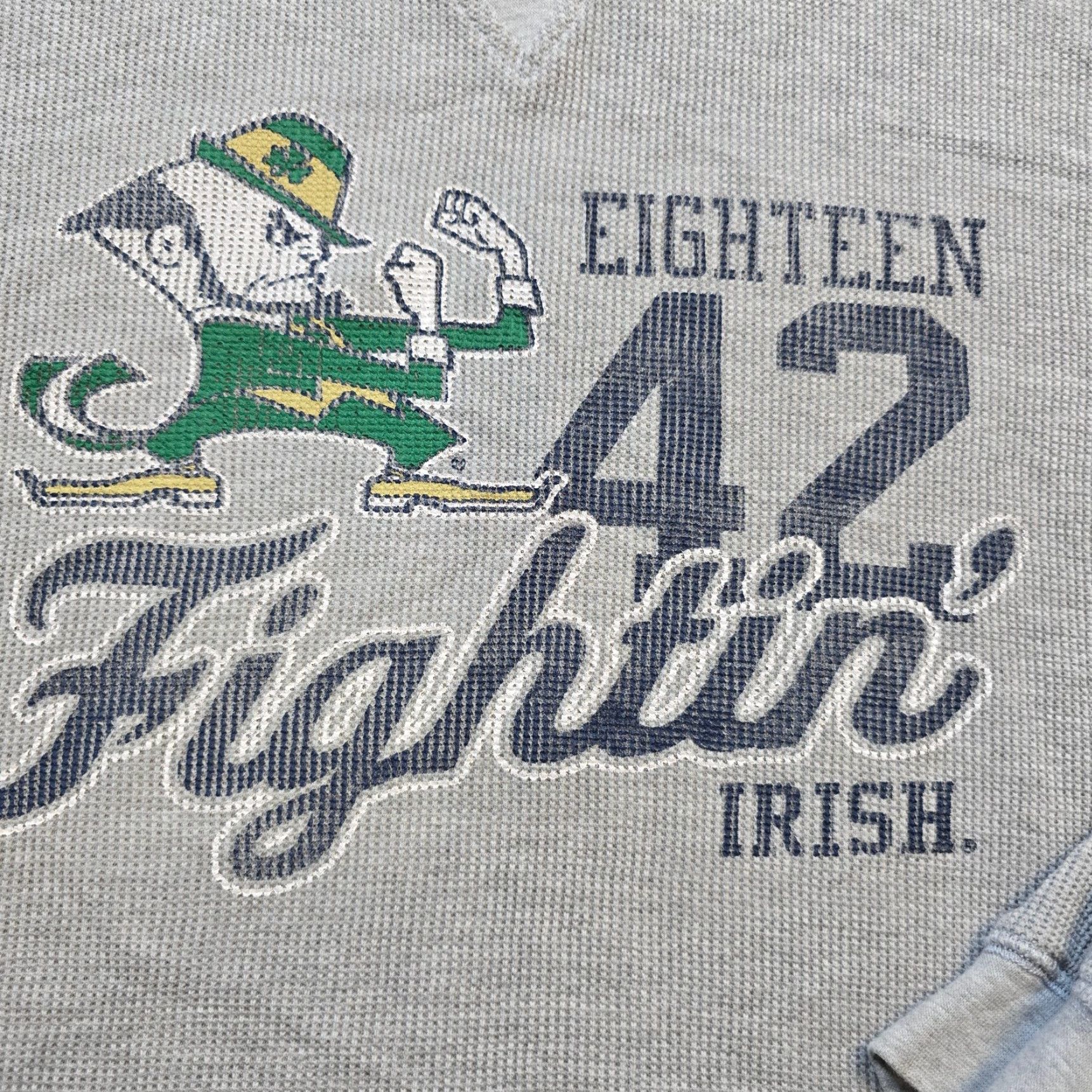 Vintage Notre Dame Shirt Mens Size Medium Gray Thermal Fighting Irish Leprechaun Casual Size US M / EU 48-50 / 2 - 3 Thumbnail