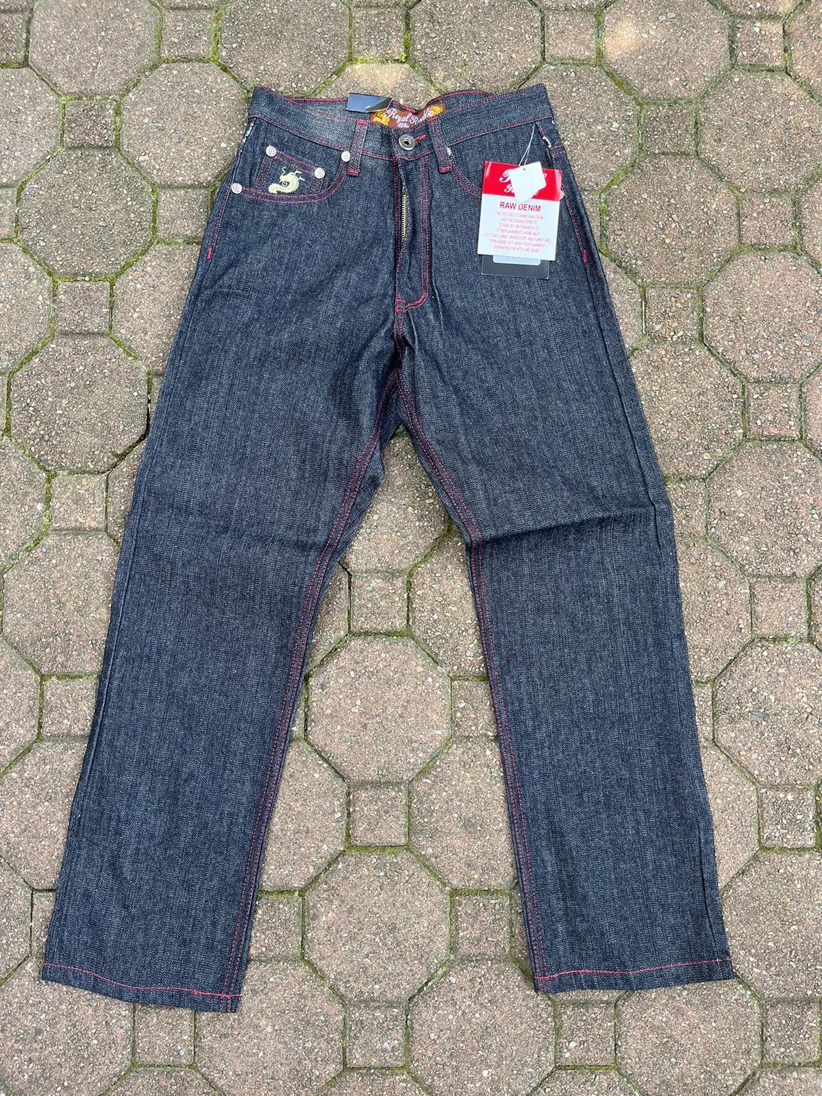 Japanese Brand Royal Republic Raw Denim Y2K Graphic Print Jeans Size US 29 - 3 Thumbnail