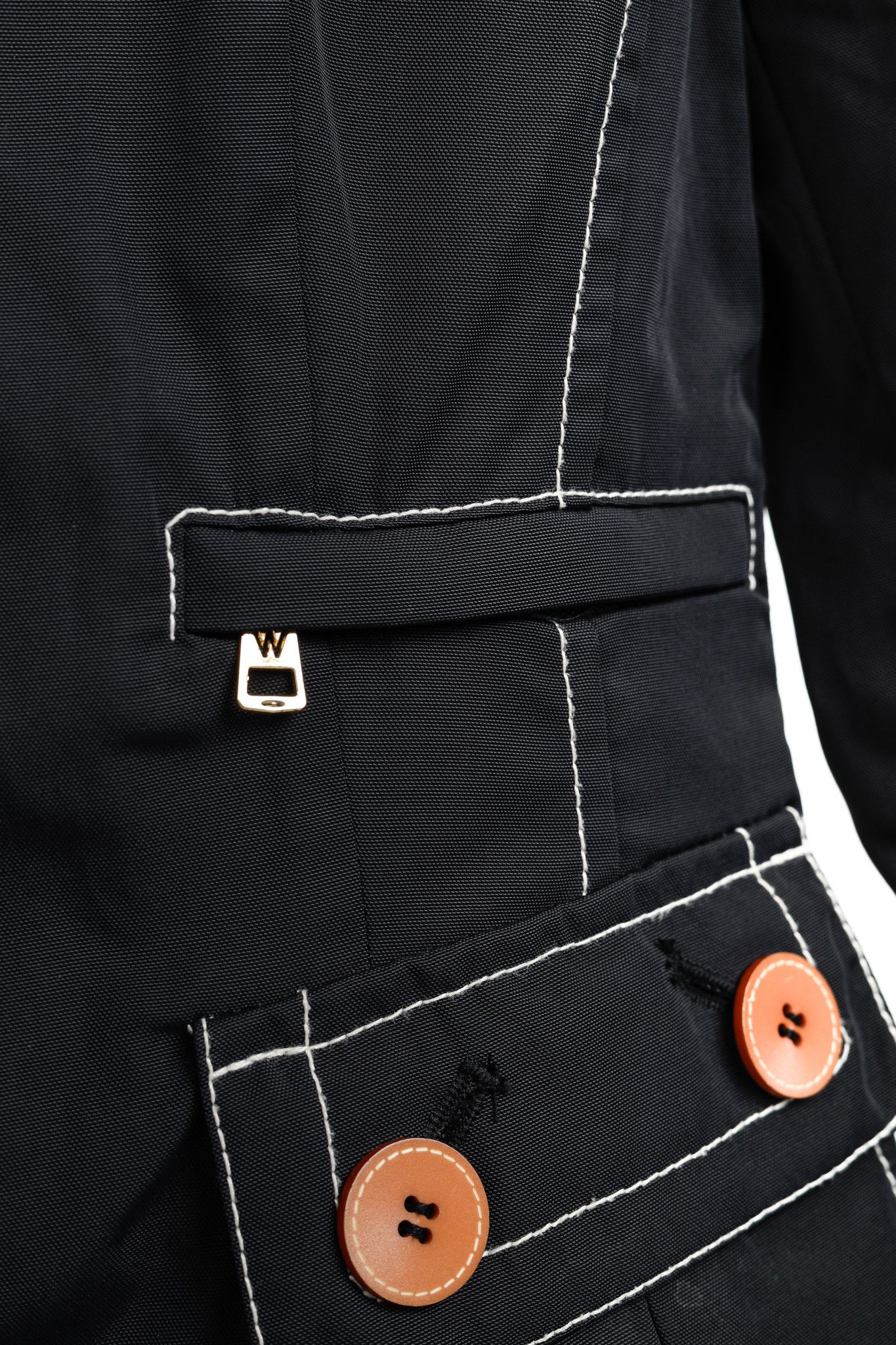 Weekend Max Mara Weekend Max Mara Black Contrast-Stitching Nylon Blazer Size M / US 6-8 / IT 42-44 - 8 Thumbnail