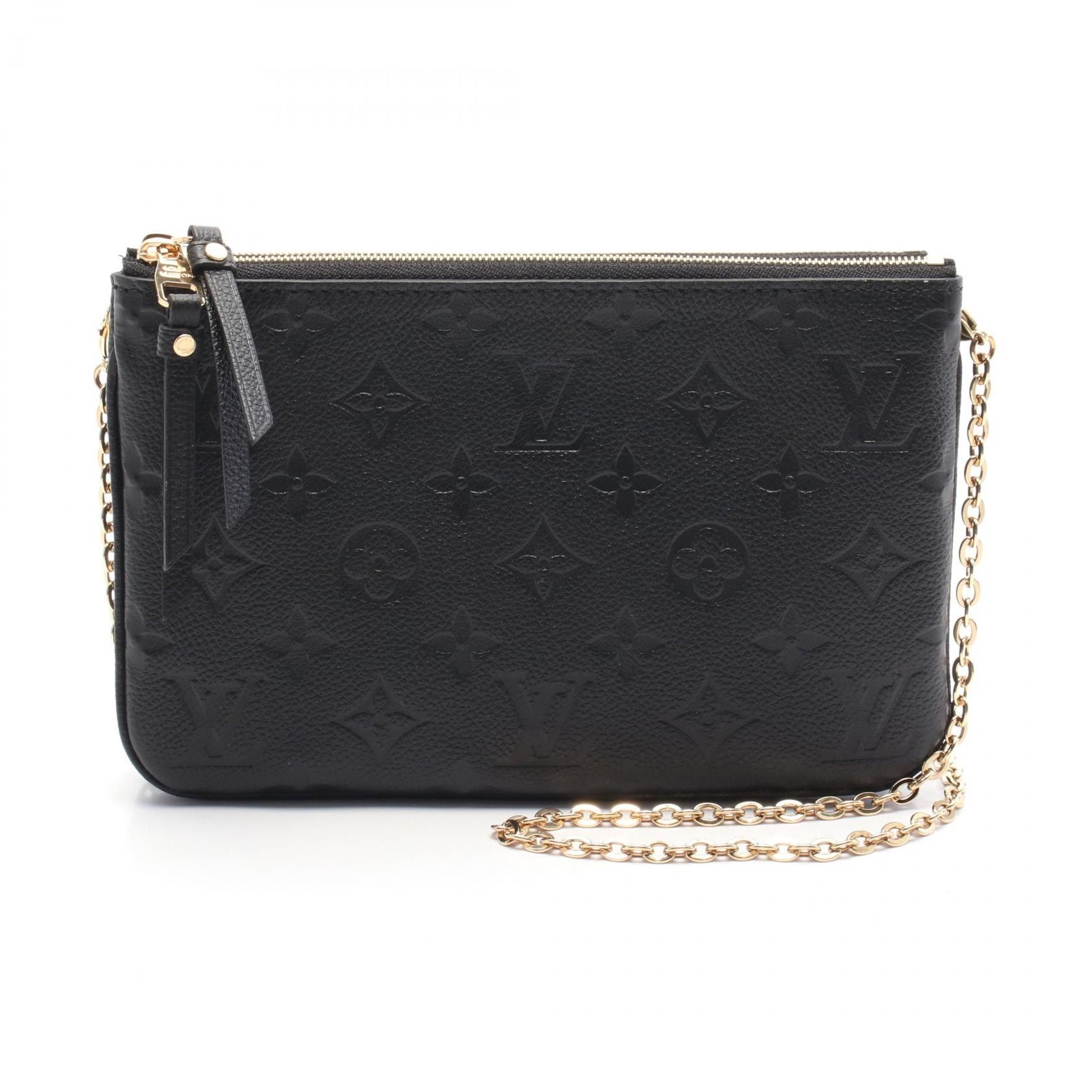 Louis Vuitton Louis Vuitton Pochette Double Zip Monogram Empreinte Shoulder Bag Leather Shoulder Bag M68568 in Black, Women's