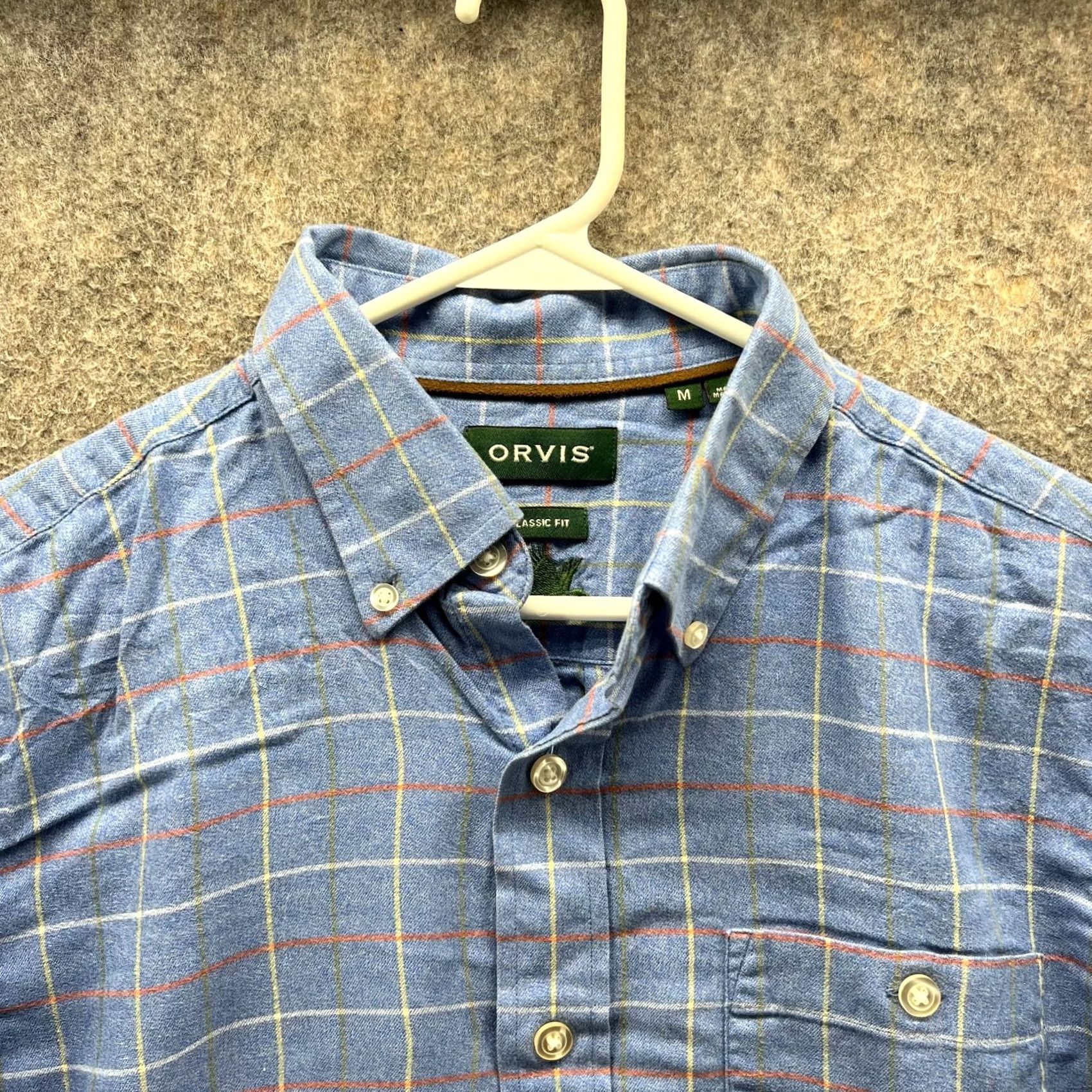 Orvis Orvis Shirt Men Medium Adult Blue Casual Button Down Check Chambray Classic Fit Size US M / EU 48-50 / 2 - 3 Thumbnail