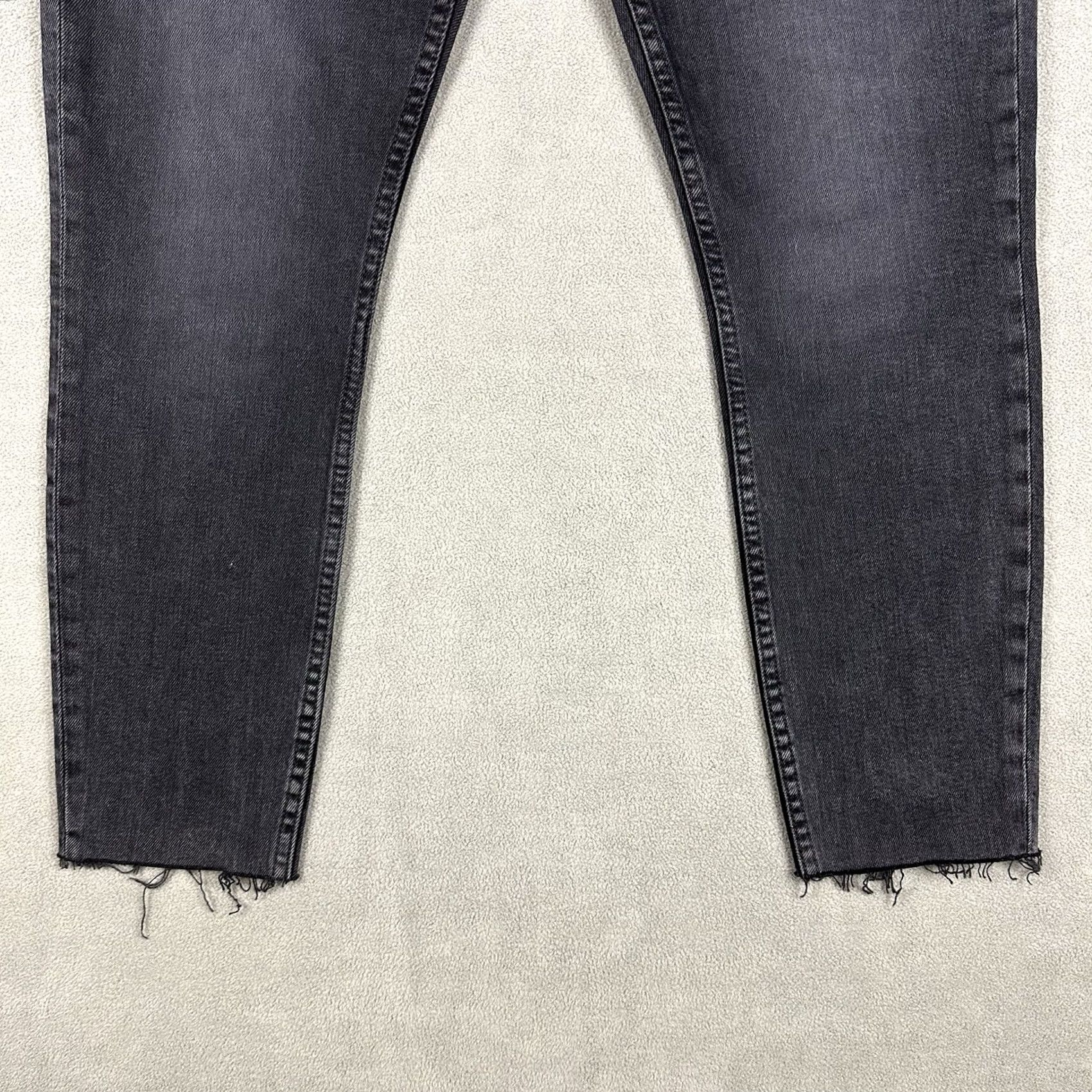 RE/DONE RE/DONE Jeans Womens 31 Dark Gray High Rise Ankle Crop Stretch Raw Hem NWT Size 24" / US 00 / IT 34 - 5 Thumbnail