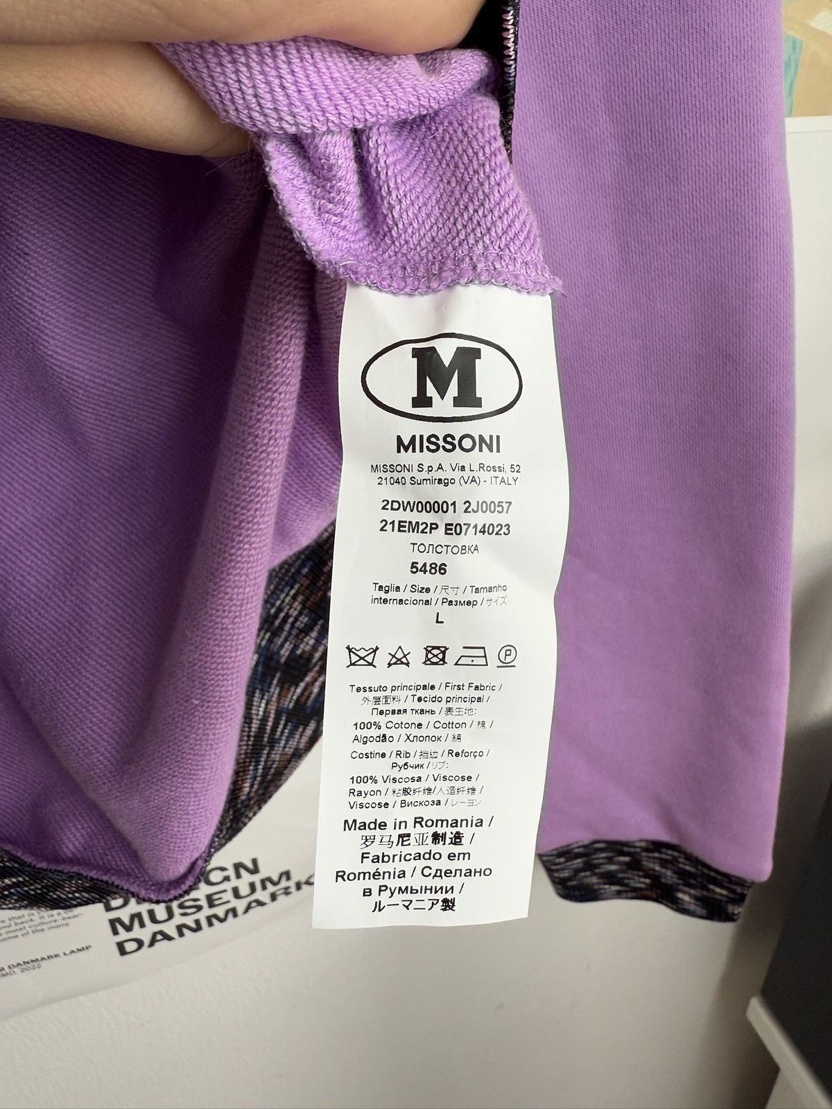 Designer × Missoni Missoni M logo boxy lilac sweatshirt L designer luxury classy Size L / US 10 / IT 46 - 5 Thumbnail