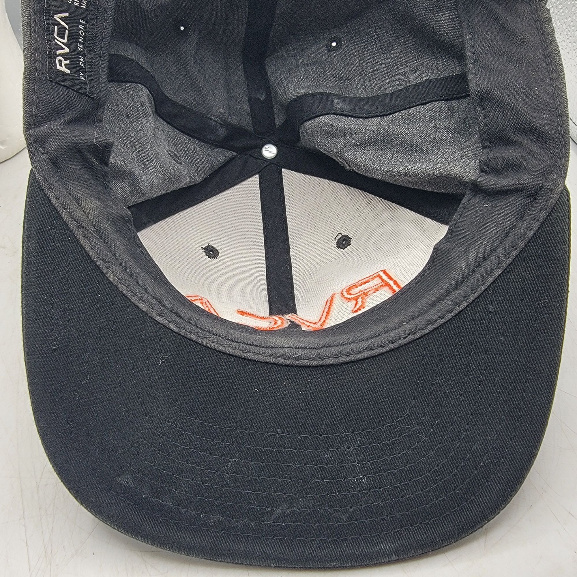 RVCA RVCA Mens Snapback Hat By Pm Tenore Black With Orange Logo Size ONE SIZE - 8 Thumbnail