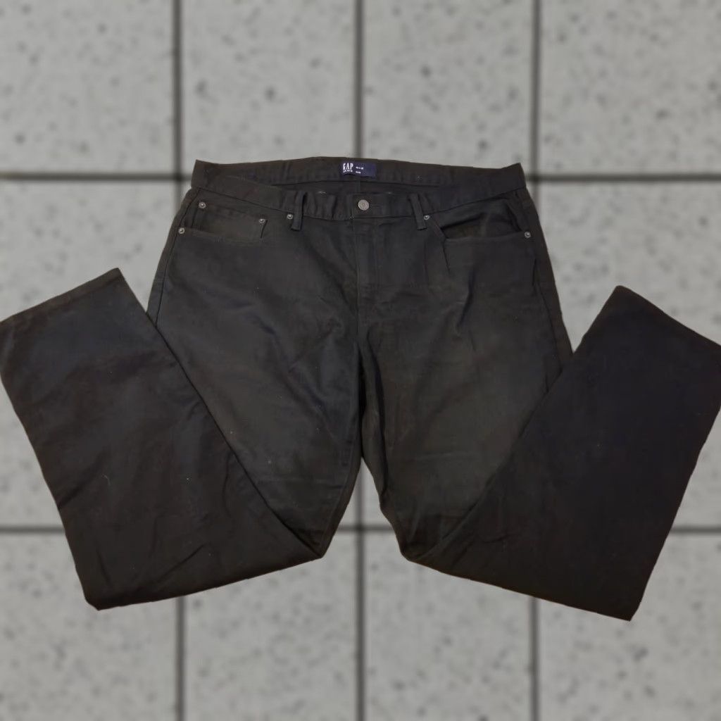 Gap Gap Jeans 40x32 Slim Black Denim Pants Mens Straight 5-Pocket Rise Mid Denim 1969 Brand Gap 40x32 Slim Black Denim Pants Size US 40 / EU 56 - 1 Thumbnail