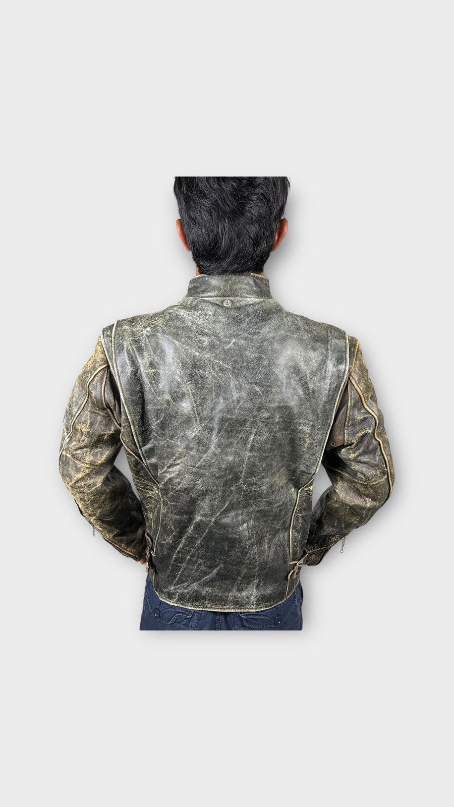 Japanese Brand 🔥 70s VINTAGE RBC LEATHER ROAD MASTER MOTO RIDER JACKET Size US L / EU 52-54 / 3 - 4 Thumbnail