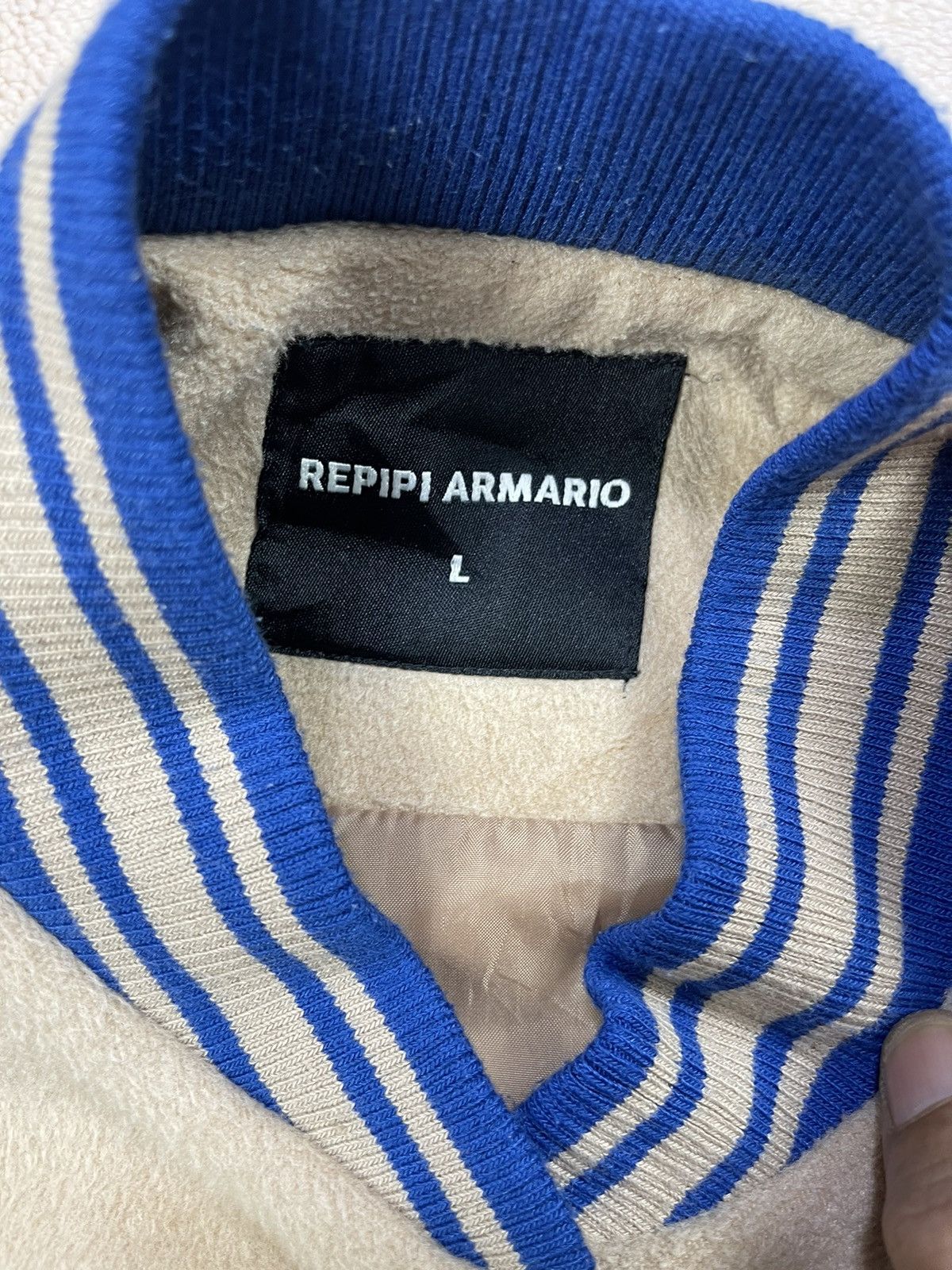 Japanese Brand JPN🇯🇵 REPIPI ARMARIO STRIPED VARSITY JACKET Size US L / EU 52-54 / 3 - 7 Thumbnail