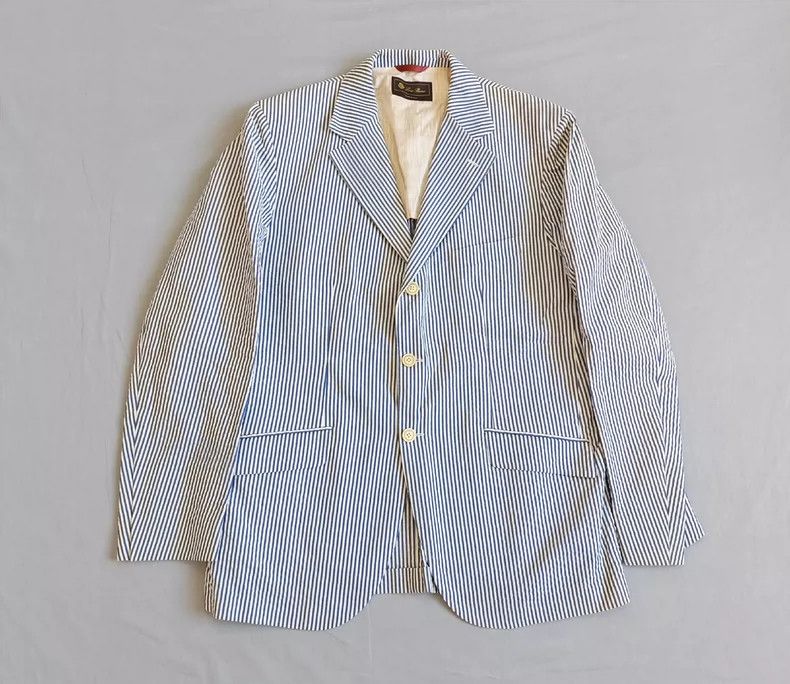 Loro Piana Loro Piana Blue White Striped Blazer Jacket - dmc Size US XXL / EU 58 / 5 - 1 Thumbnail