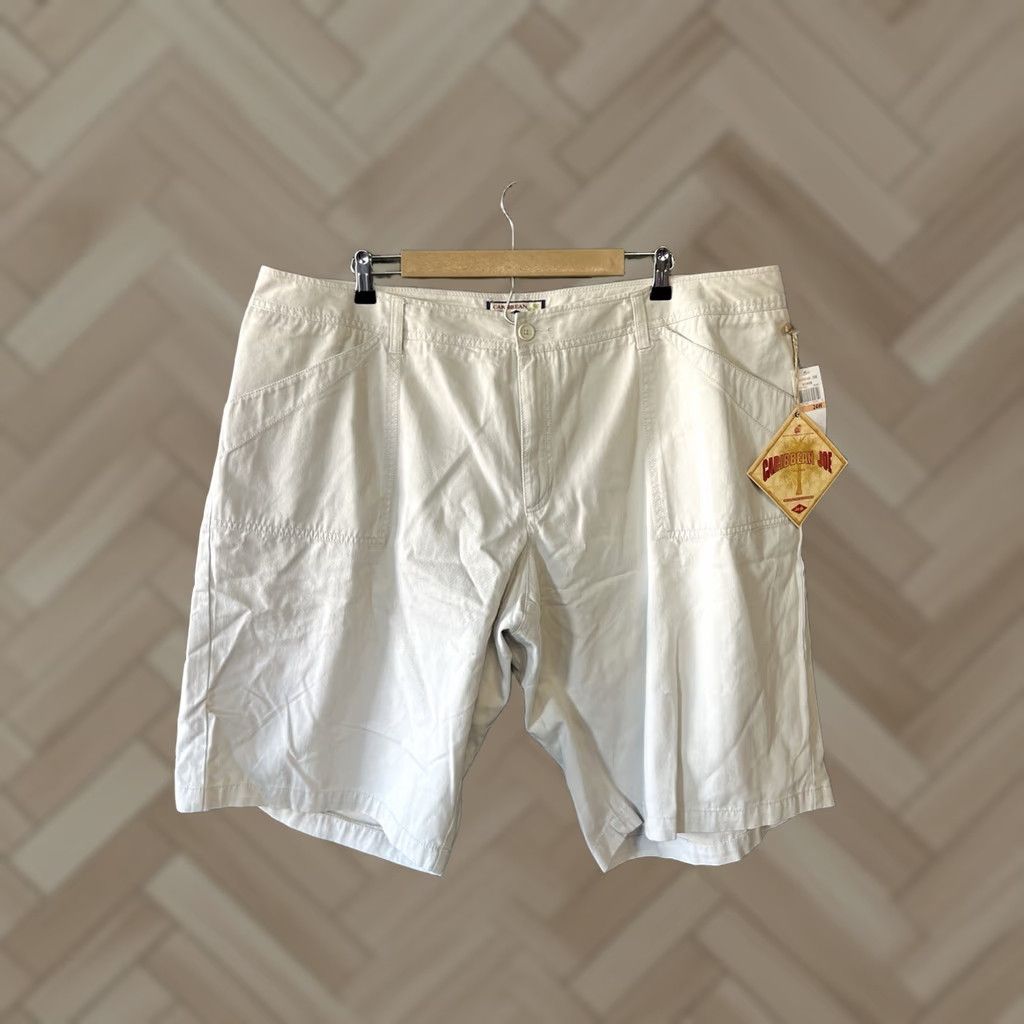 Vintage Caribbean Joe Womens Chino Shorts White 24W NWT Size 24W Regular Small? Size 42" / US 20 - 1 Thumbnail